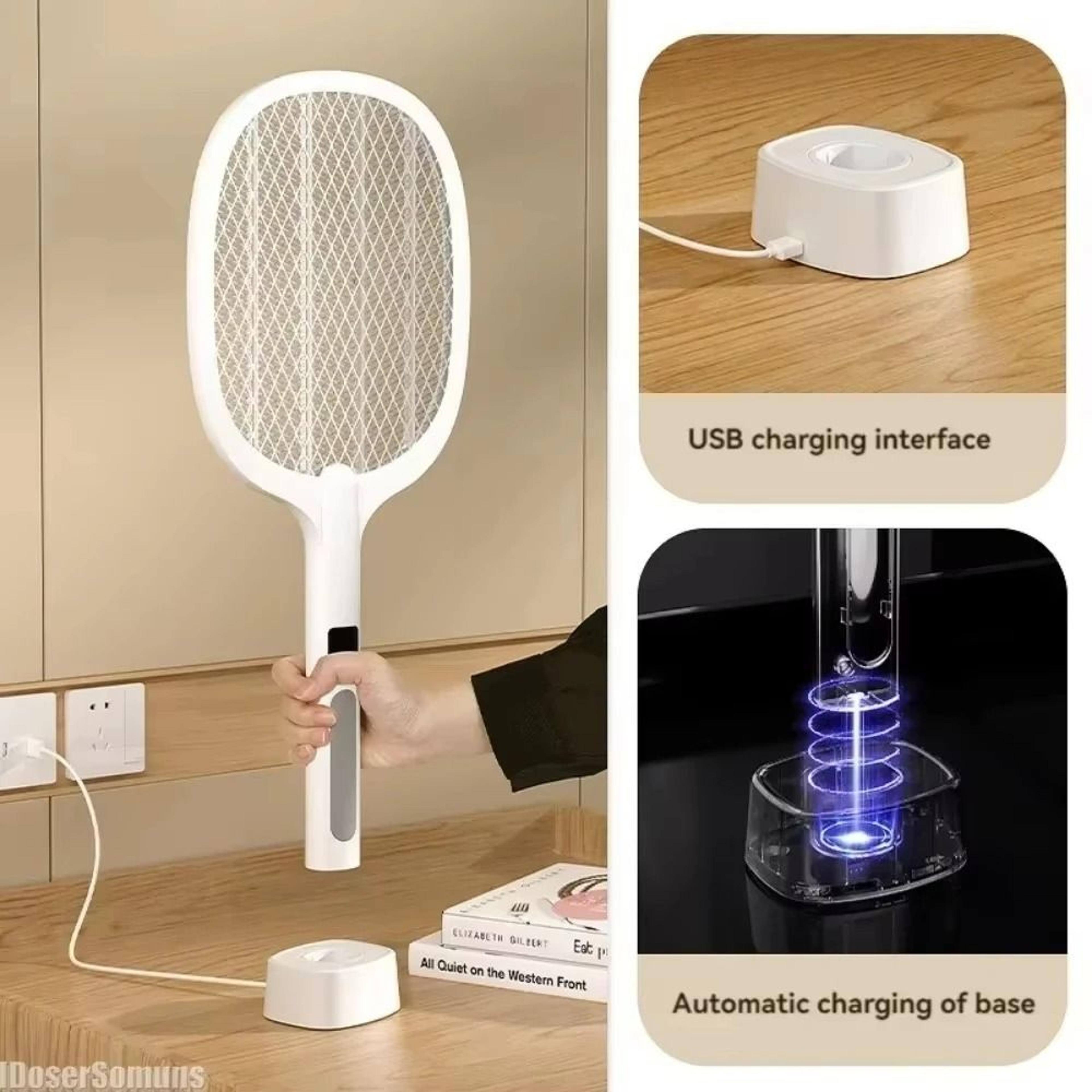 XIAOTREE Electric Mosquito Swatter 4000V Rechargeable Handheld Bug Zapper Type C 2