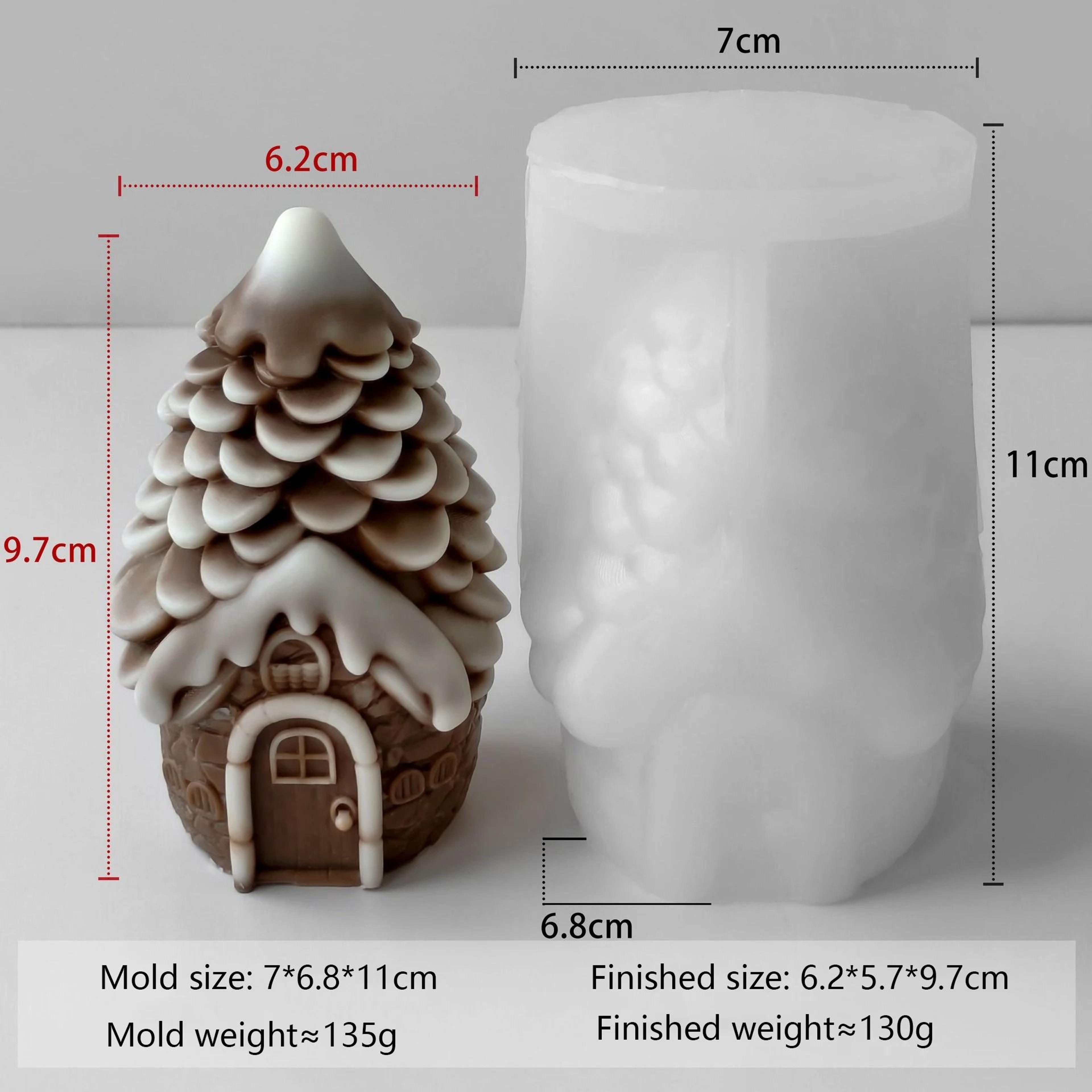 Pinecone House Candle Silicone Mold For DIY Wax And Resin Crafts 6