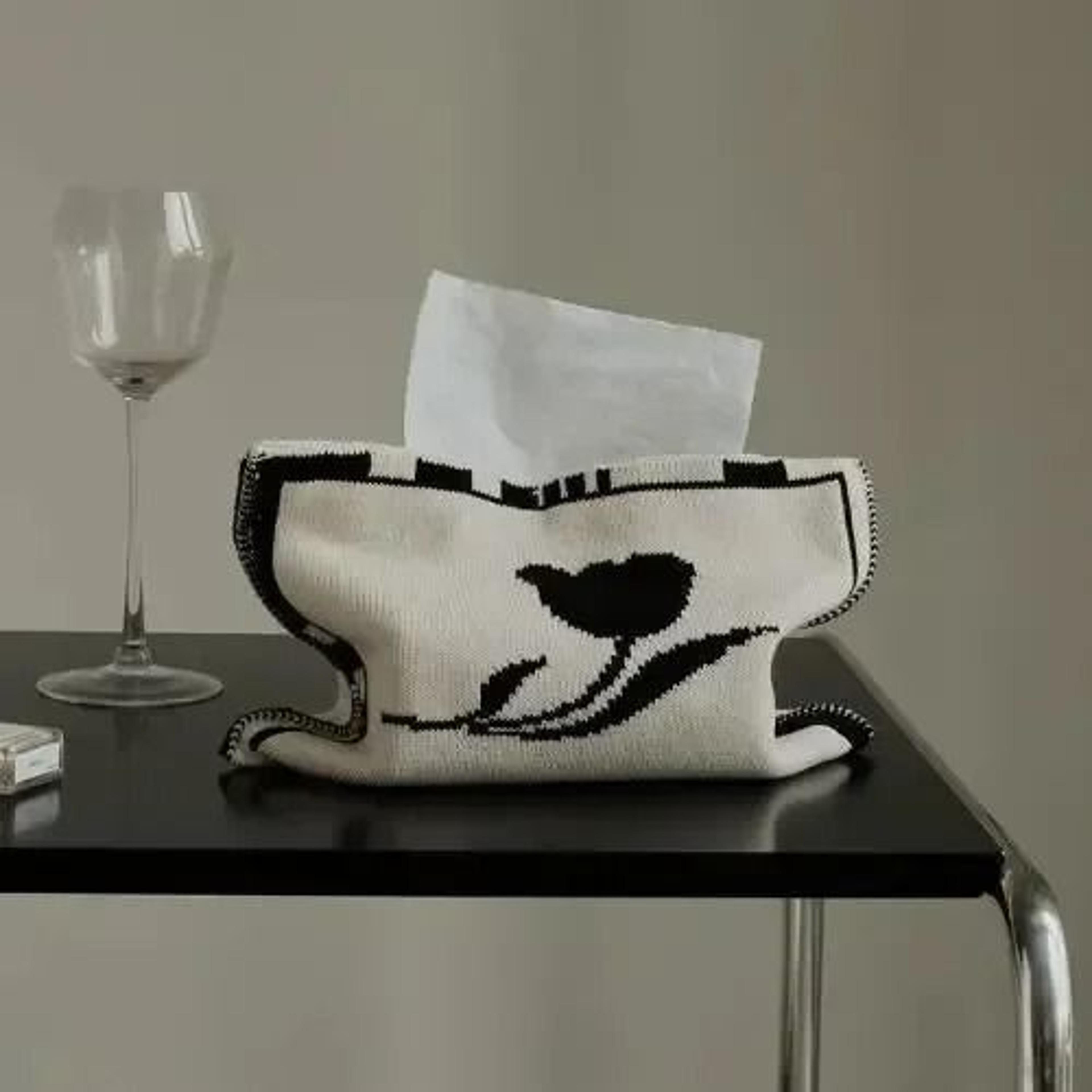 Knitted Tissue Box Cover Heart Pattern Nordic Style For Living Room Table 6
