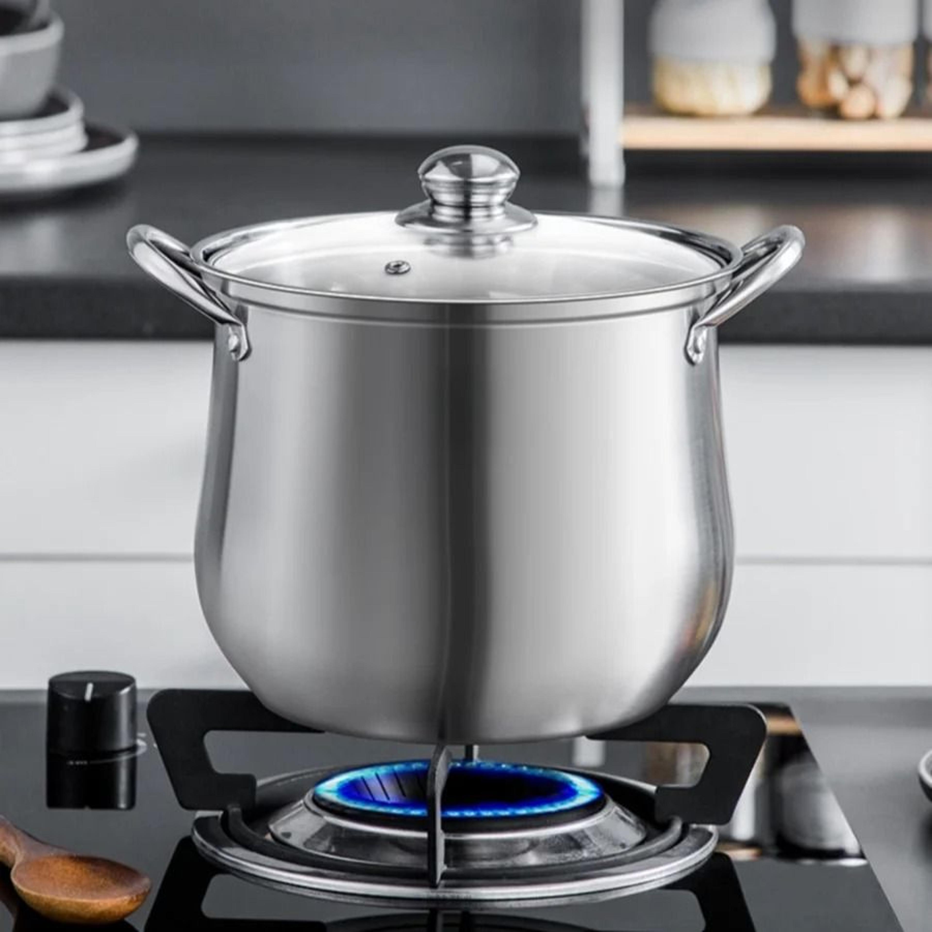 large stainless steel stock pot ideal for soups stews and more
