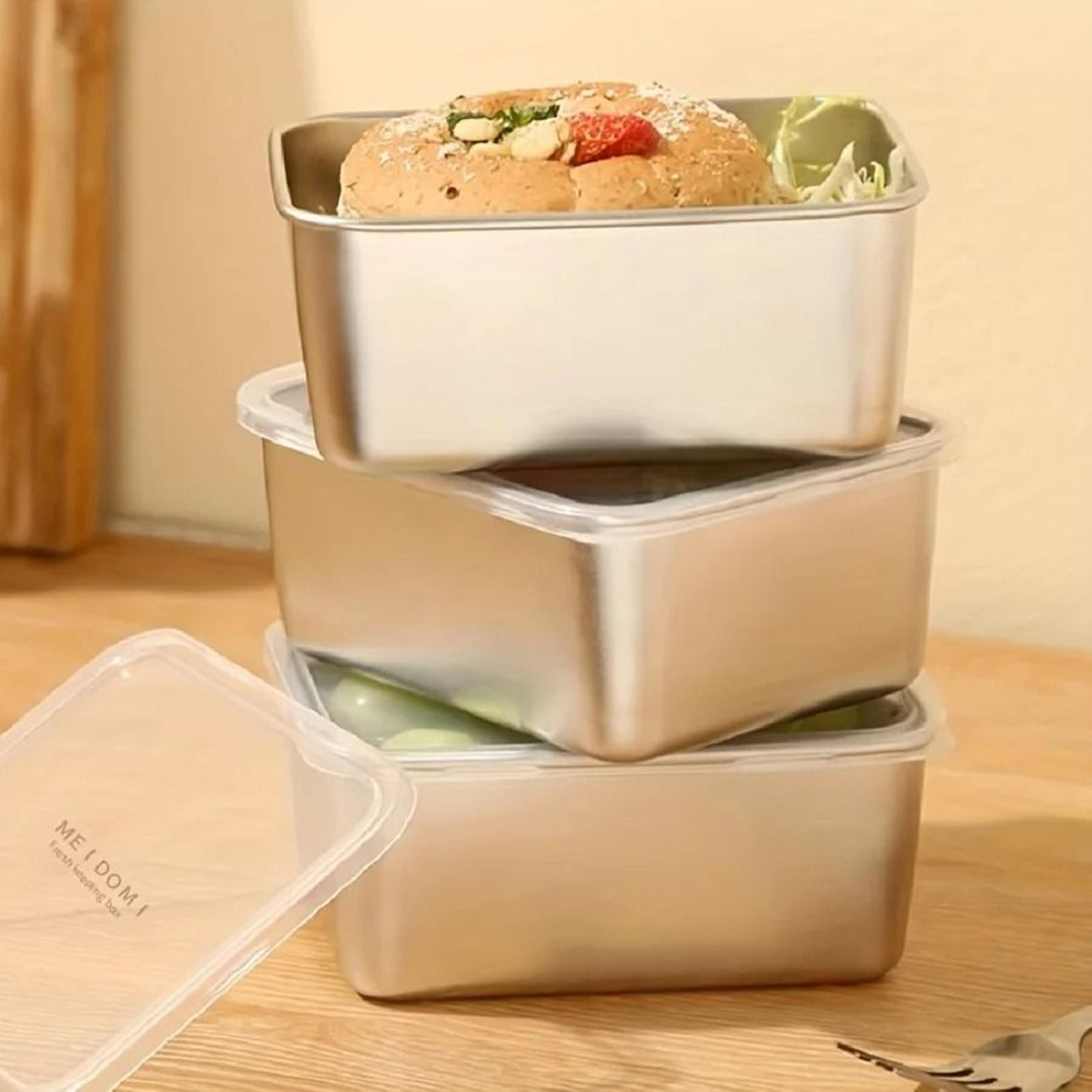 Stainless Steel Fresh Keeping Box With Sealed Lid Thickened Small Lunch Box Camping Food Storage Bo 6