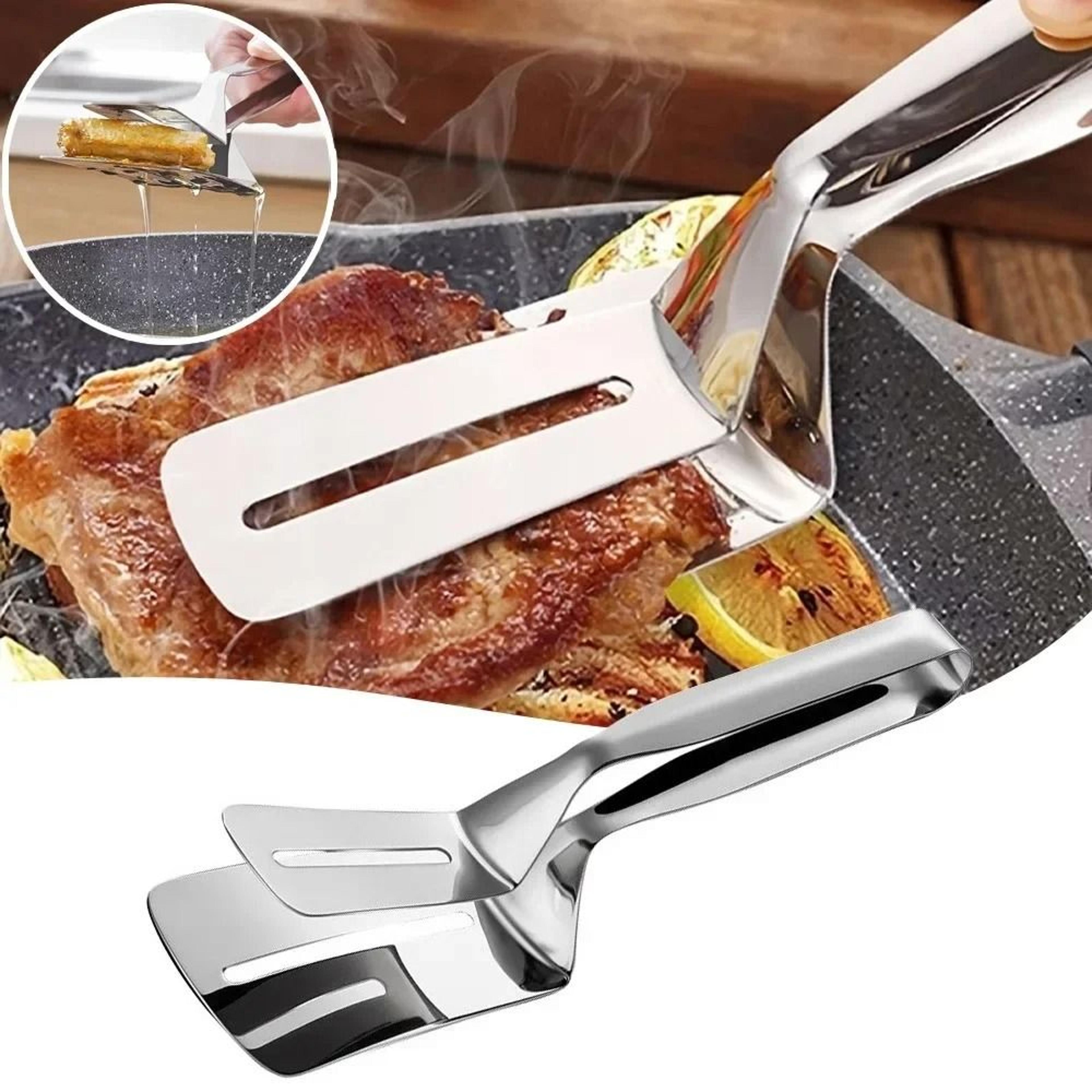 Multifunctional Stainless Steel Food Tongs For BBQ Bread Frying And Cooking 0