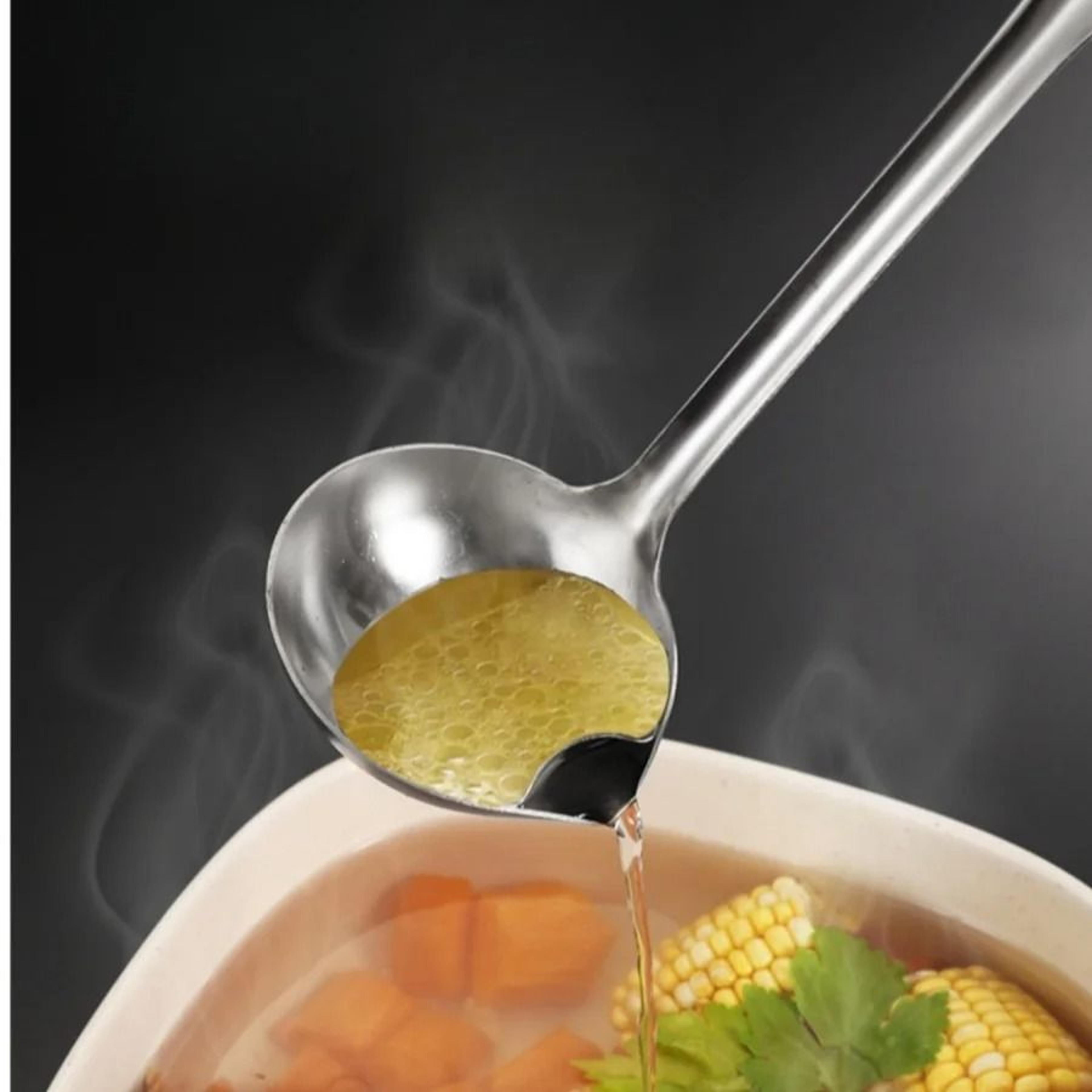 Stainless Steel Soup Oil Separator Ladle Skimmer Spoon For Kitchen 4