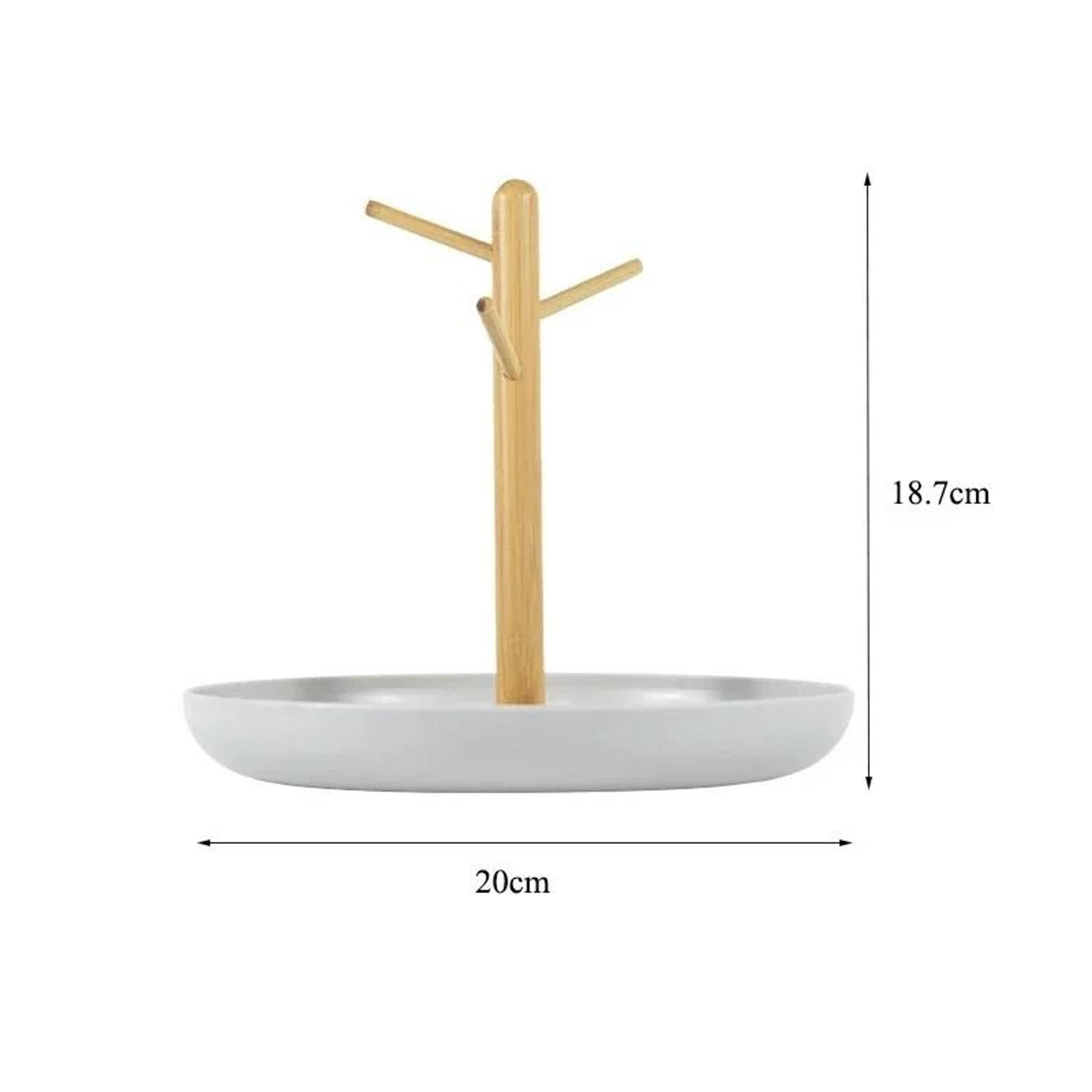 Bamboo Tree Branch Storage Tray Key Hanger Jewelry Display For Living Room 7