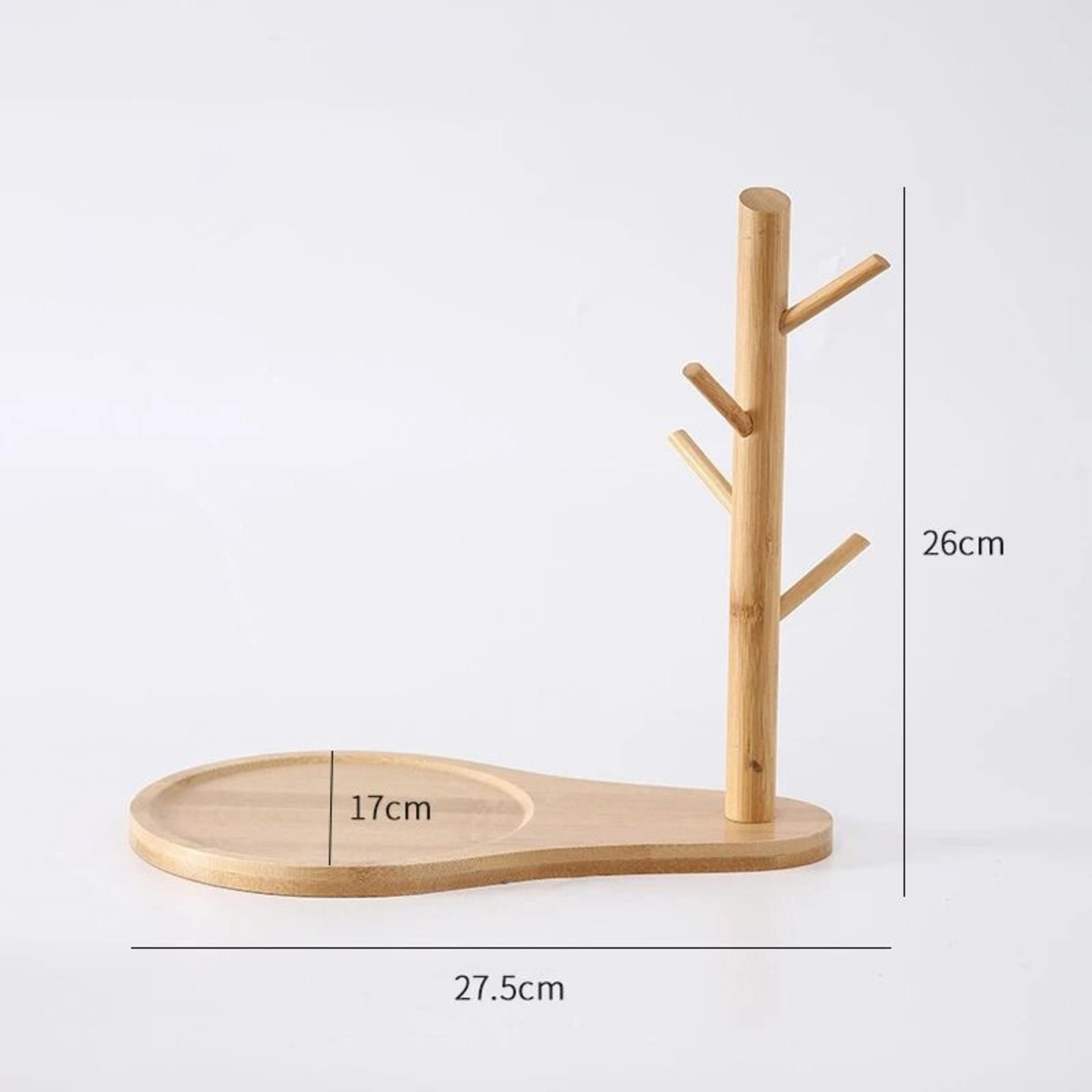 Bamboo Tree Branch Organizer Tray With Key Holder And Jewelry Display 4