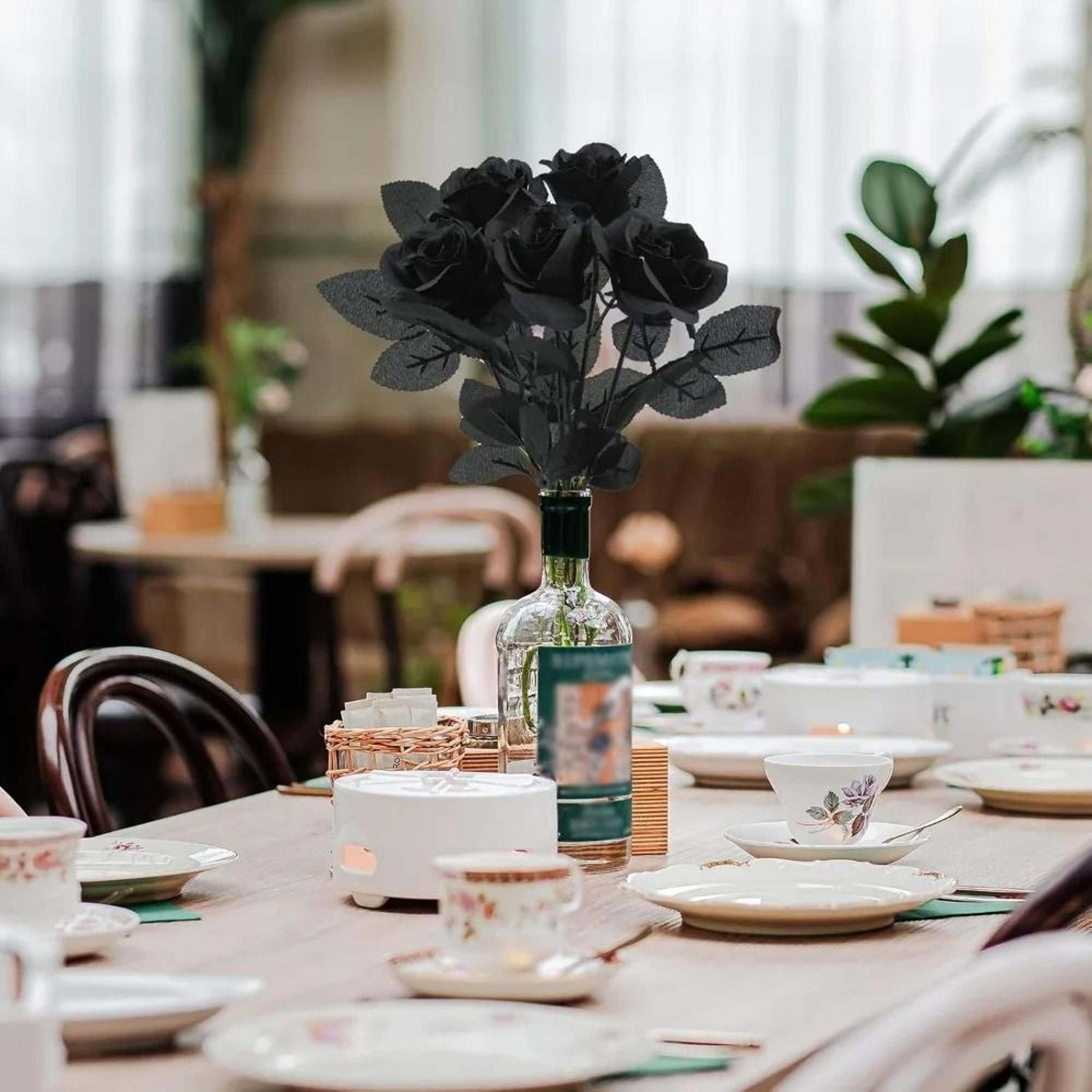 48 Cm Rose Black Silk Bouquet Peony Artificial Flower 4