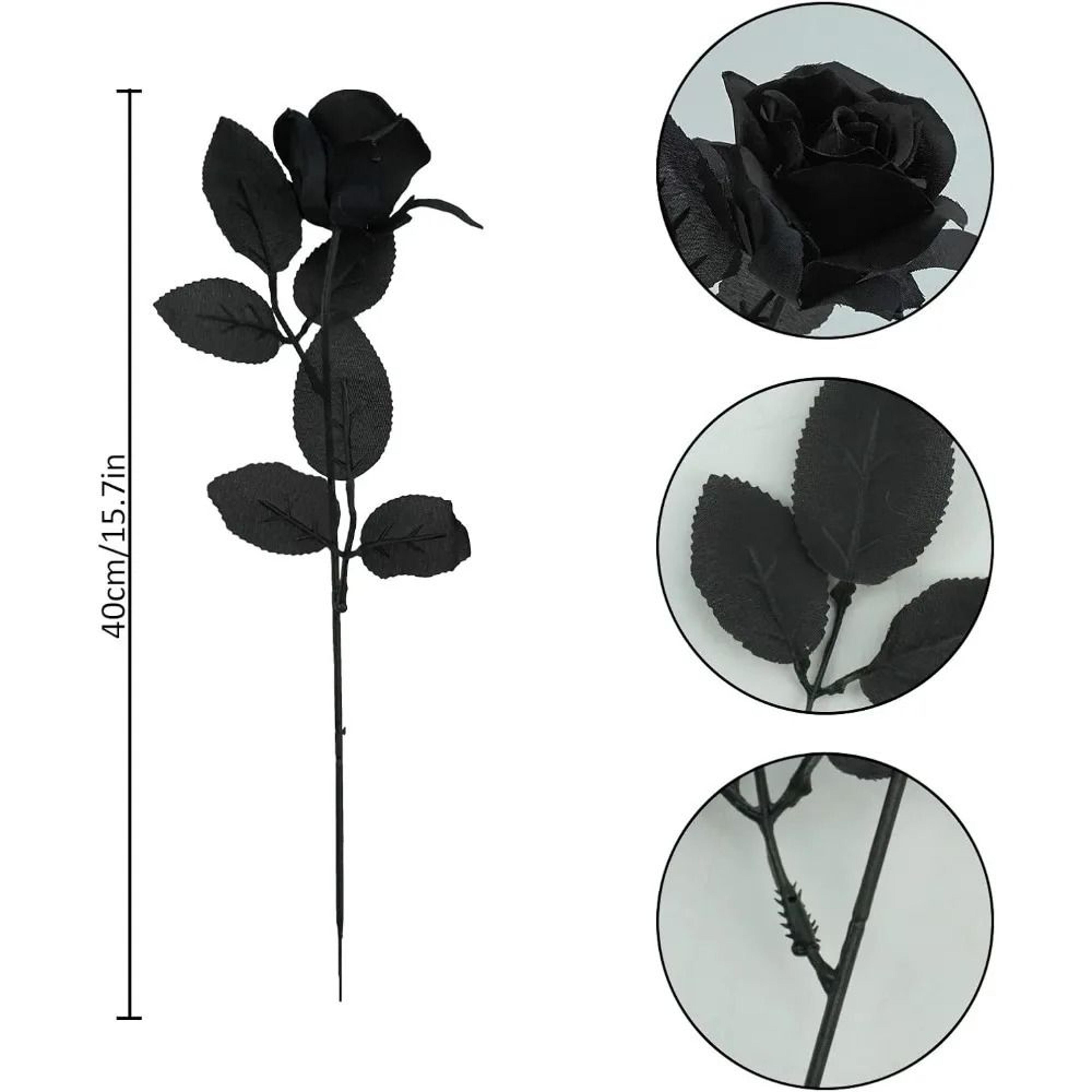 48 Cm Rose Black Silk Bouquet Peony Artificial Flower 5