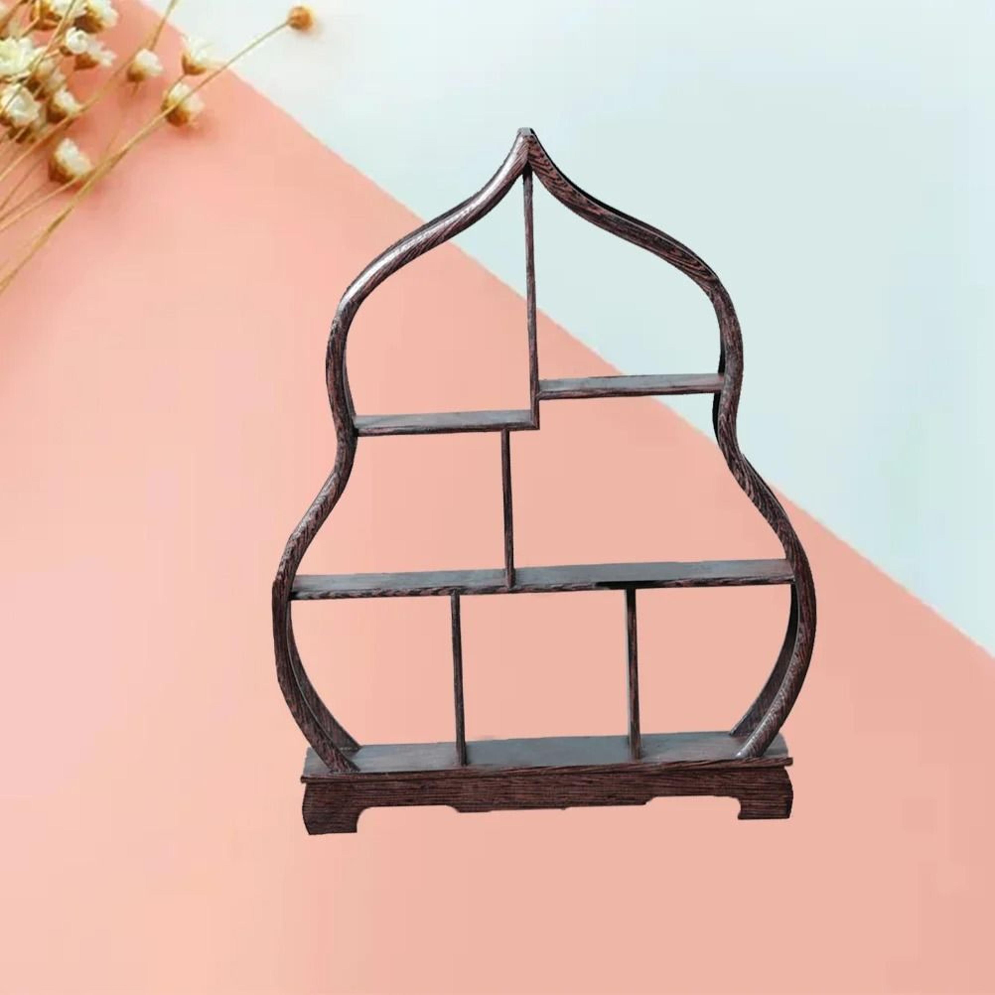 Solid Wood Display Shelf Rosewood Vintage Stand For Room Restaurant Teahouse Storage 3