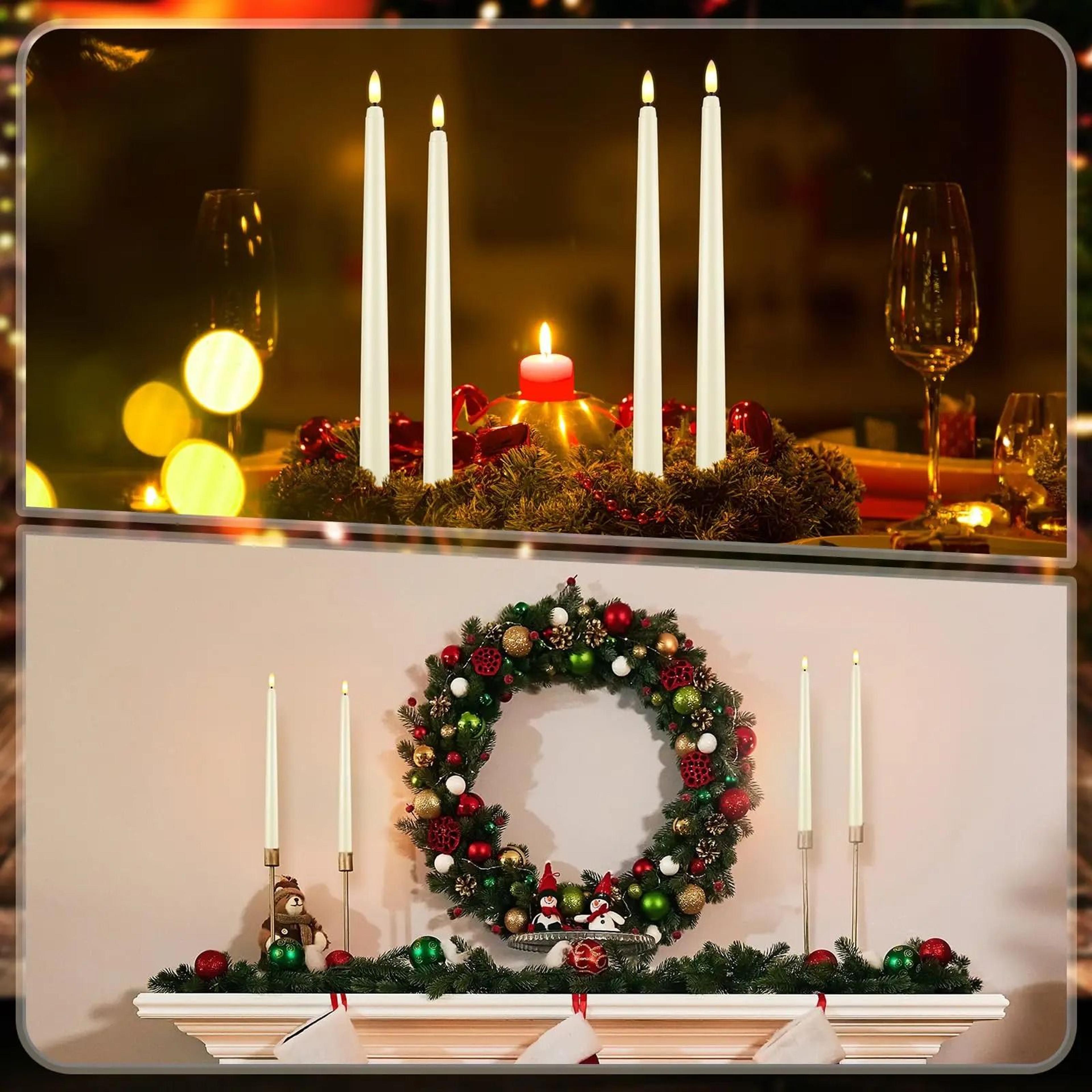 Flameless Taper Candles Set Timer Remote Flickering 6 To 24 Pieces 4