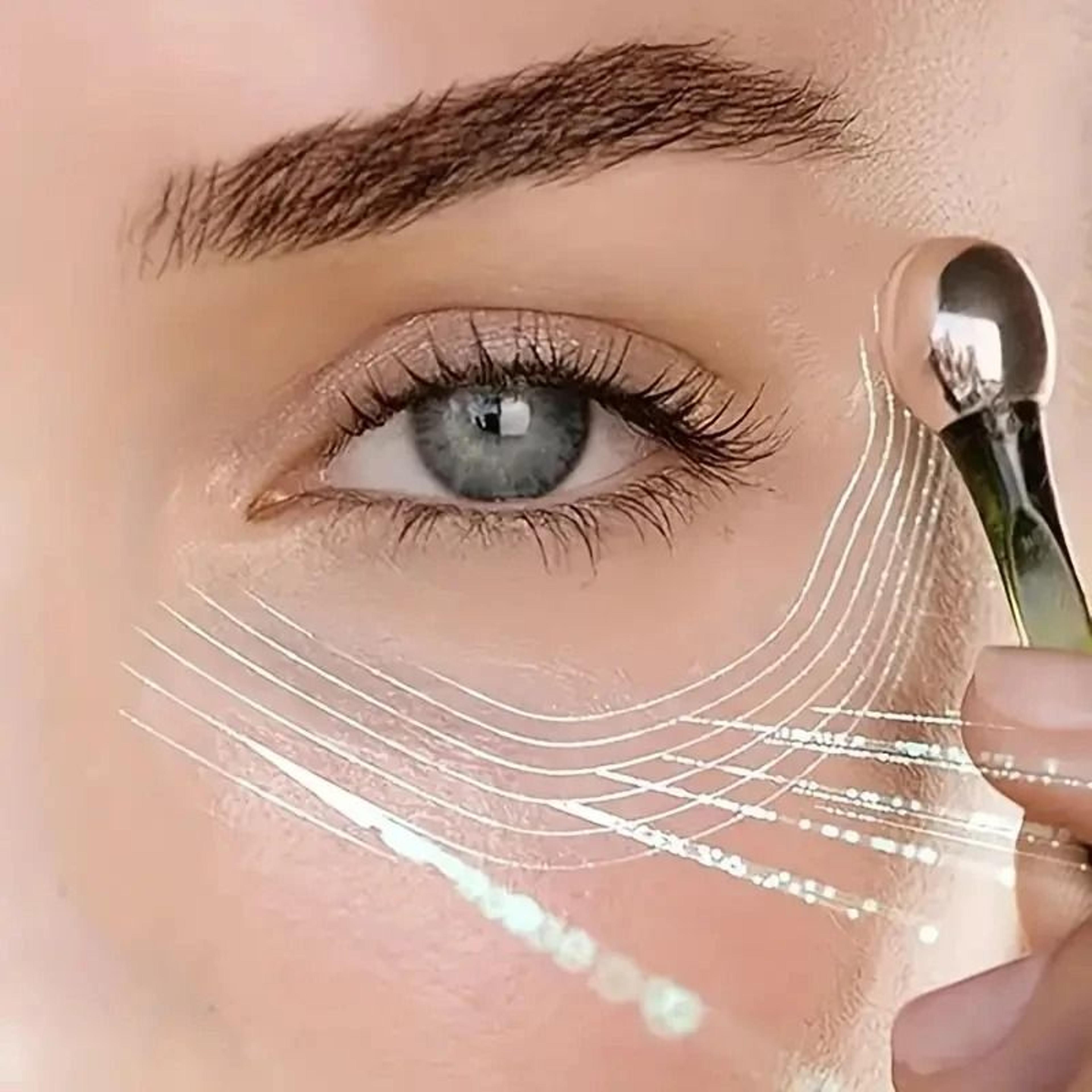 Eye Roller Massage Stick Face Cream Applicator Cosmetic Spatula Gold Alloy Skin Care Tool 3