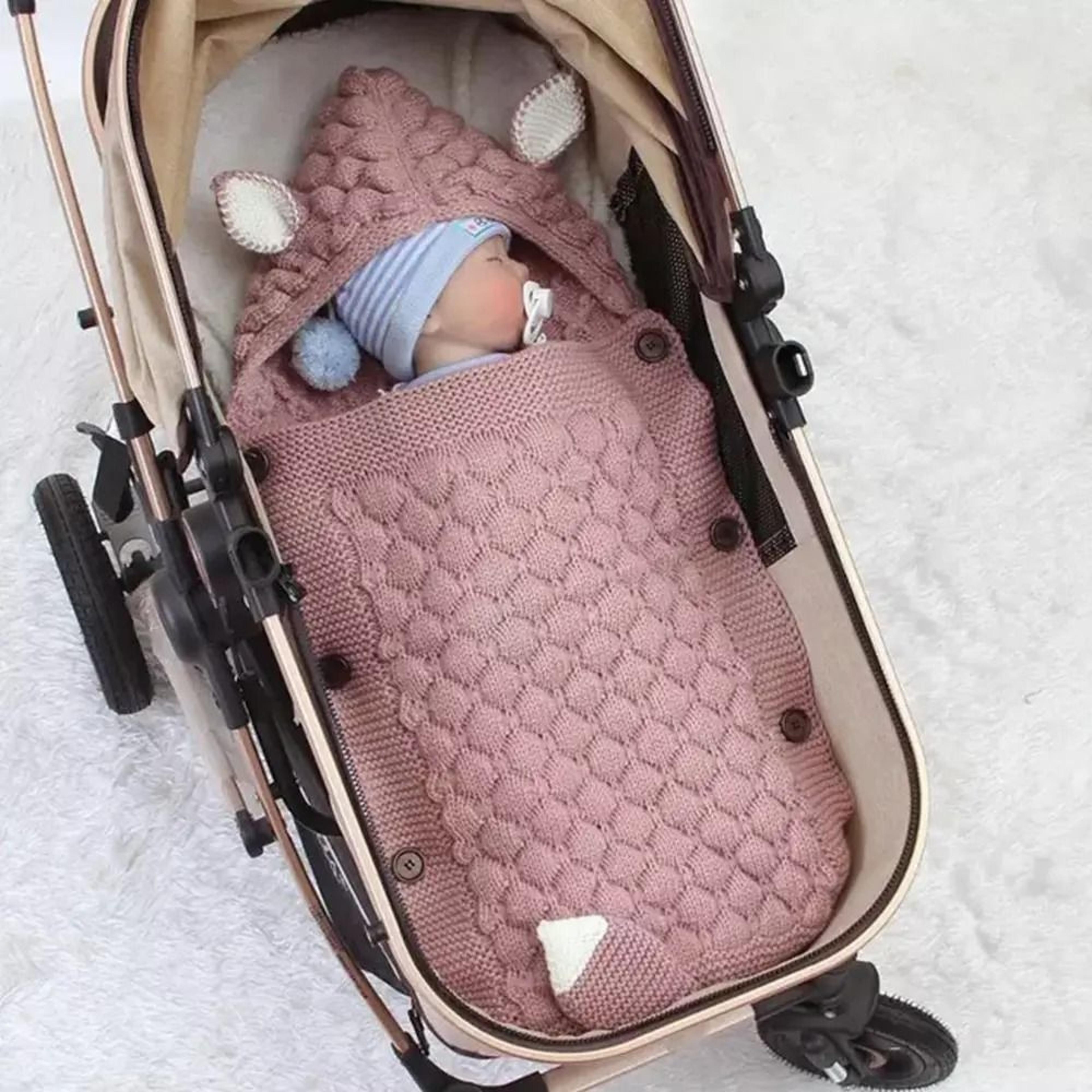 Baby Winter Swaddle Wrap Blanket Knitted Toddler Infant Envelope For Newborn 6