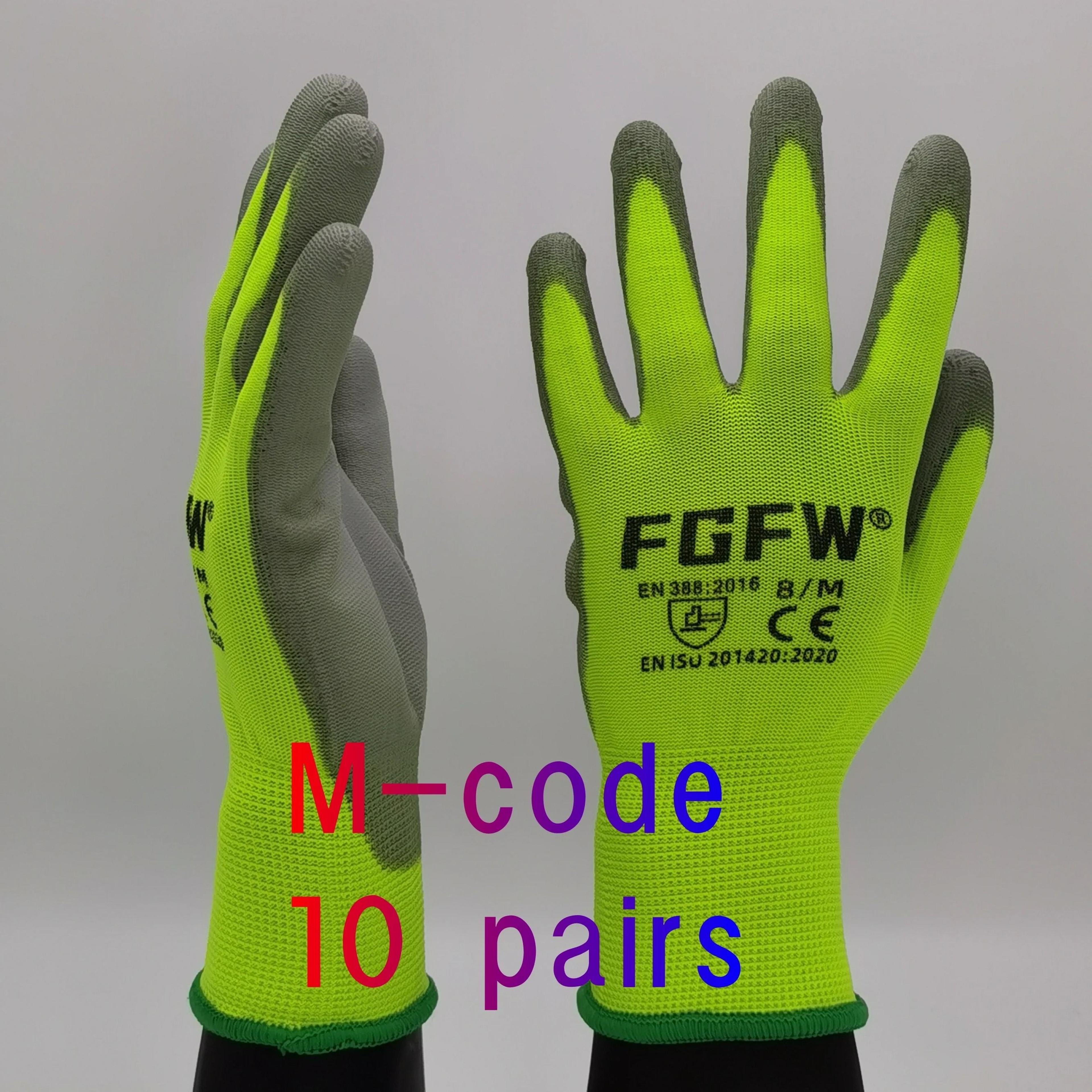 PU Coated Work Gloves Lightweight Durable Safety Gloves Certified EN 388 ISO20471 9