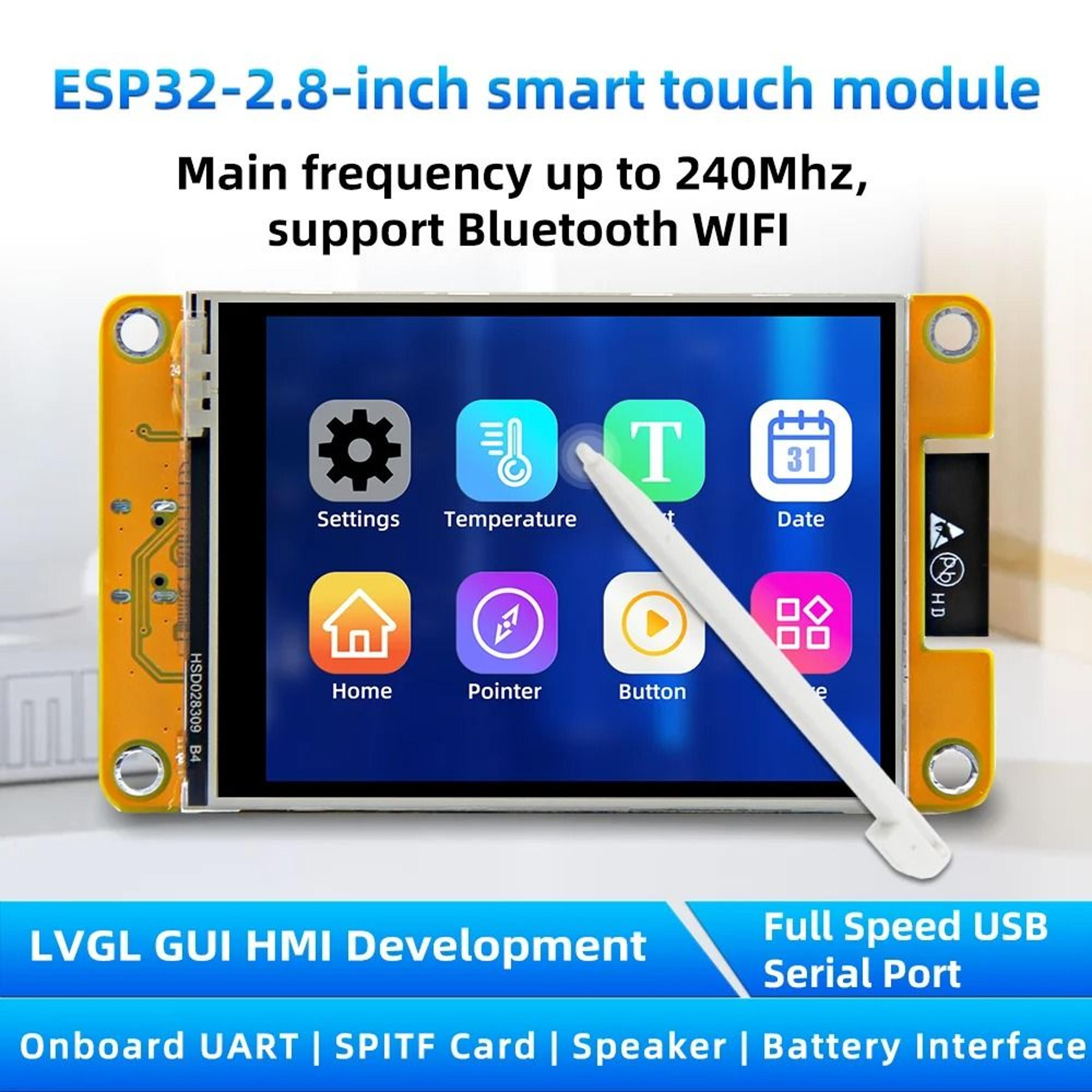 ESP32 Arduino LVGL WiFi Bluetooth Development Board With 240x320 TFT Touch Display 1