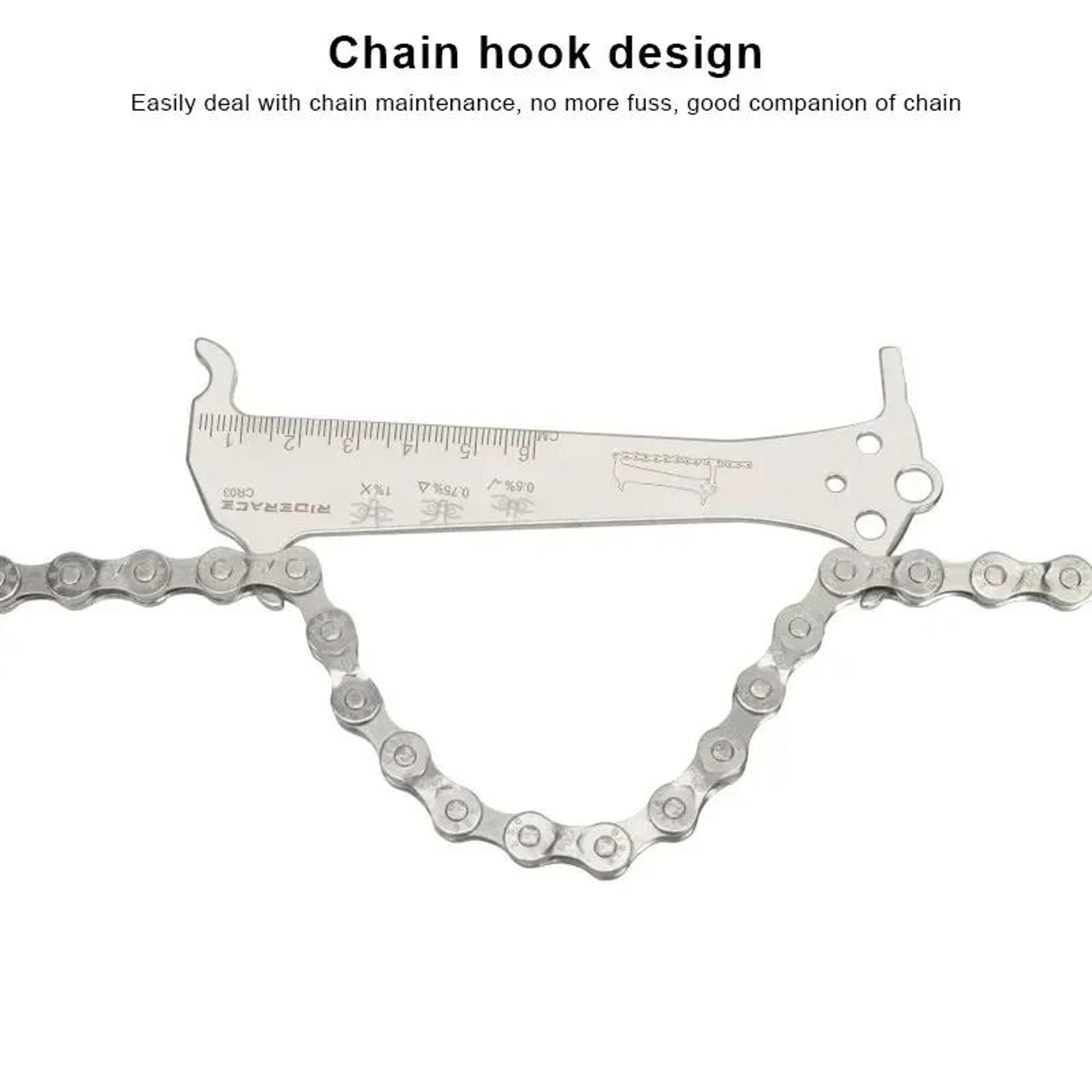 Bicycle Chain Wear Indicator Ruler Repair Tool Stainless Steel Chain Measurement Gauge 1