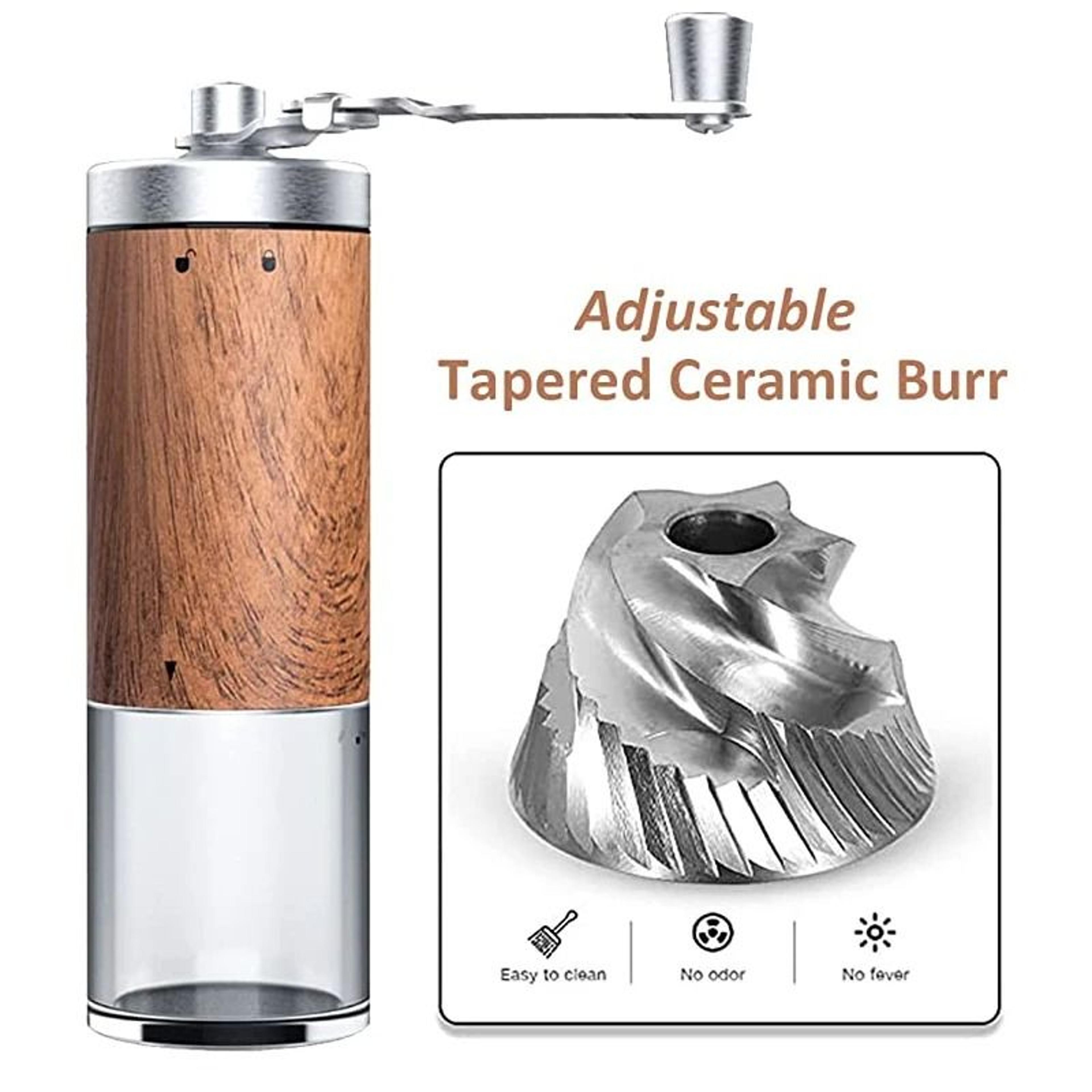 Hand Coffee Bean Grinder Wood Grain Stainless Steel Crank Manual Kitchen Grinder Tool 2