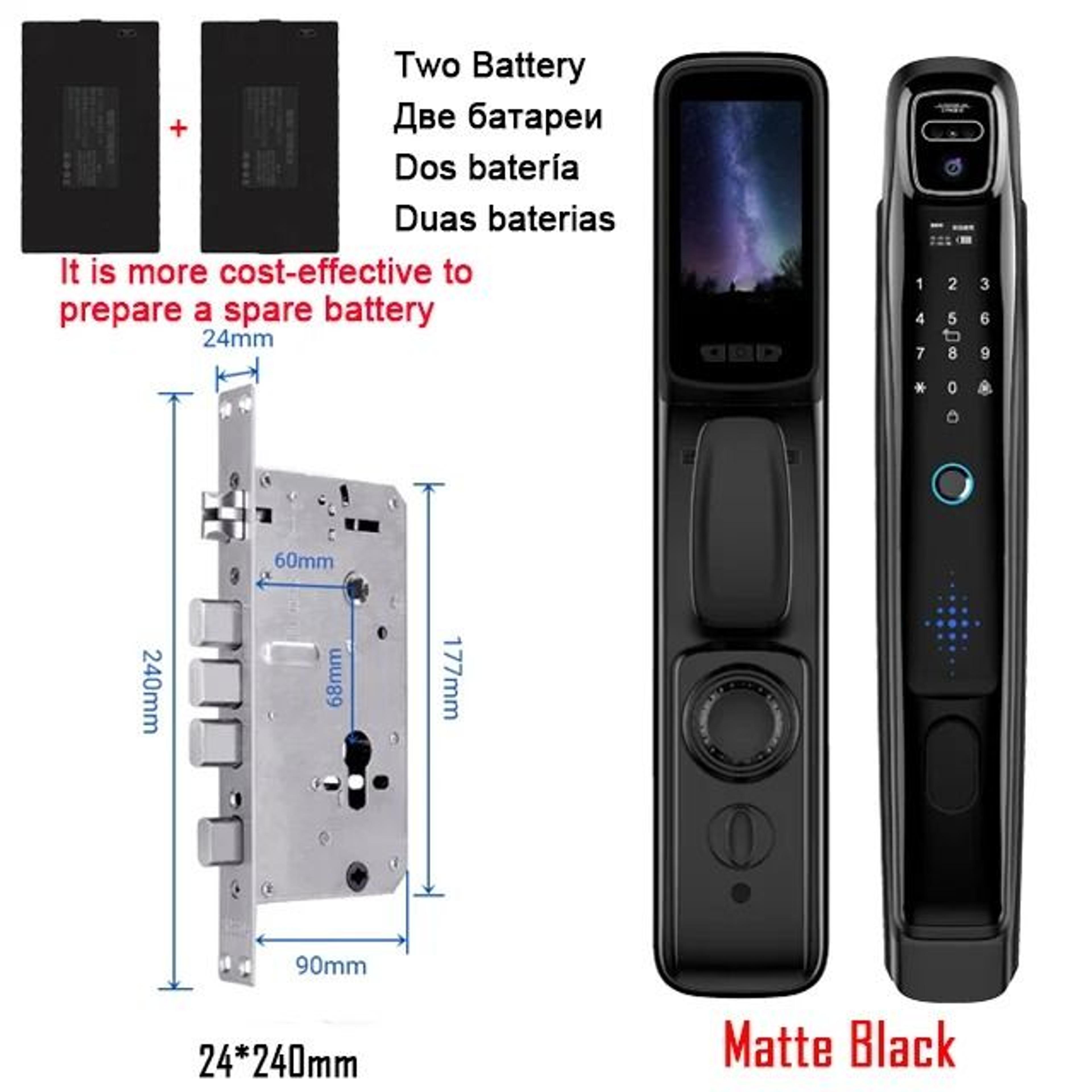 WiFi Tuya App Face Recognition Smart Door Lock With Camera Video Call Voice Intercom Digital Door L 9