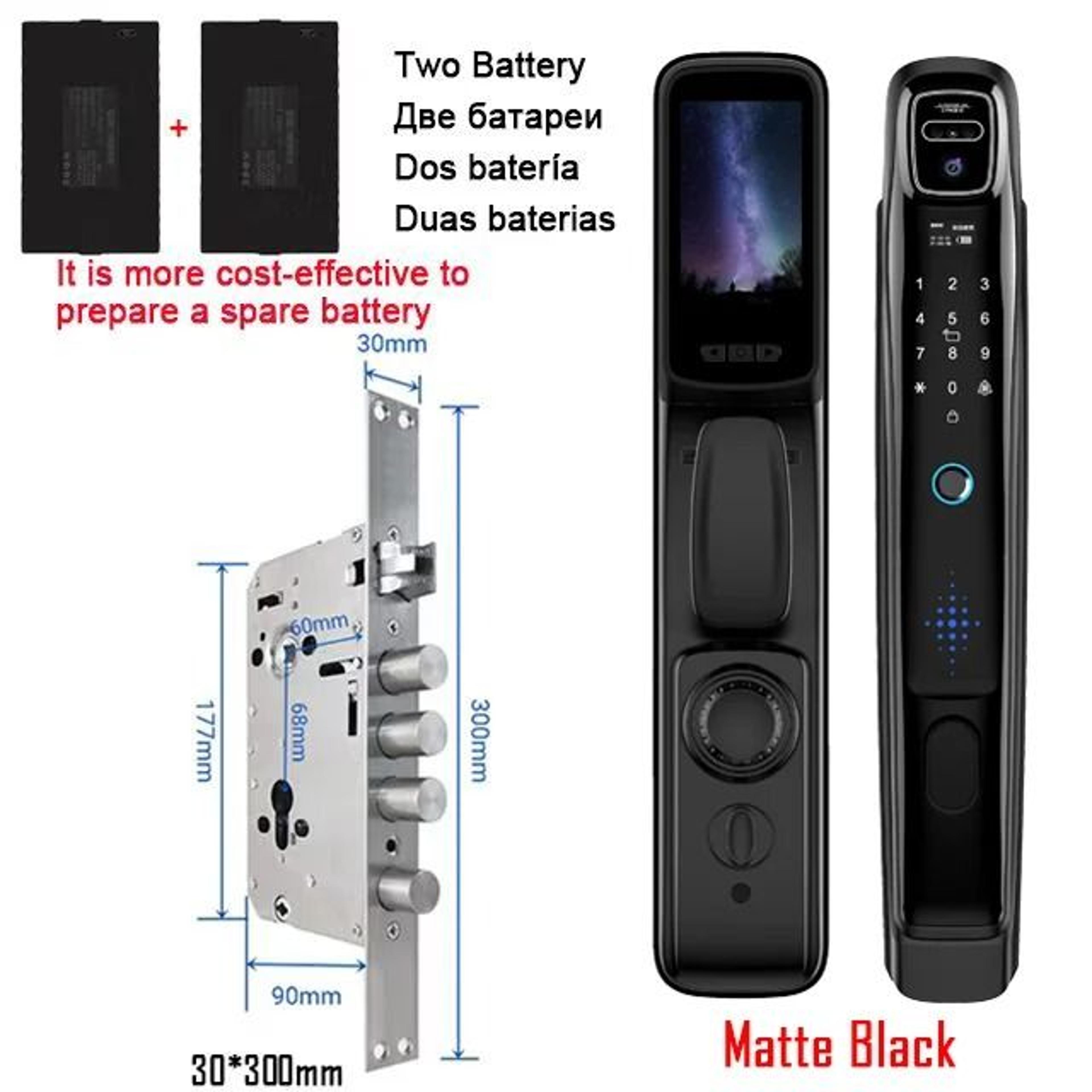 WiFi Tuya App Face Recognition Smart Door Lock With Camera Video Call Voice Intercom Digital Door L 11