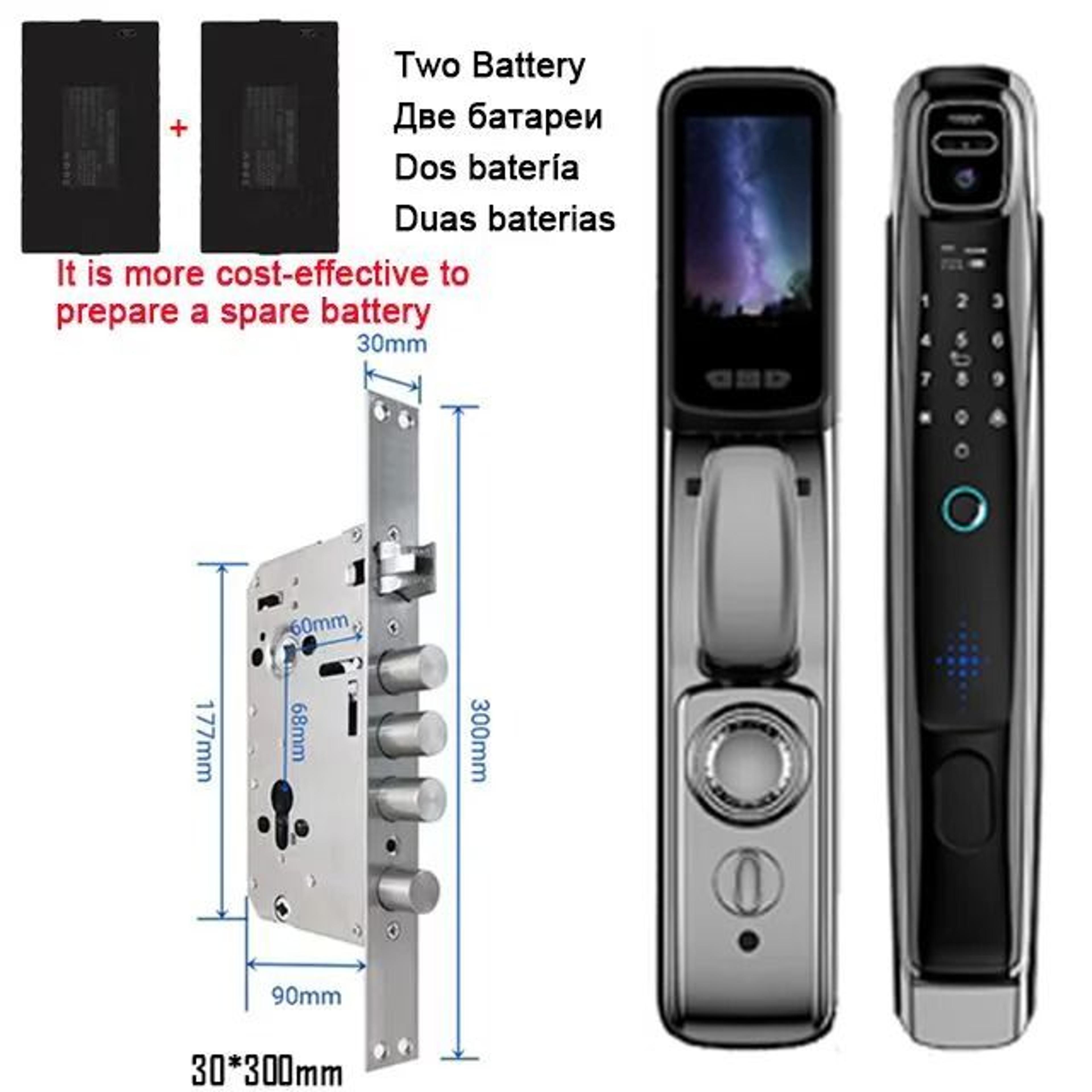 WiFi Tuya App Face Recognition Smart Door Lock With Camera Video Call Voice Intercom Digital Door L 13