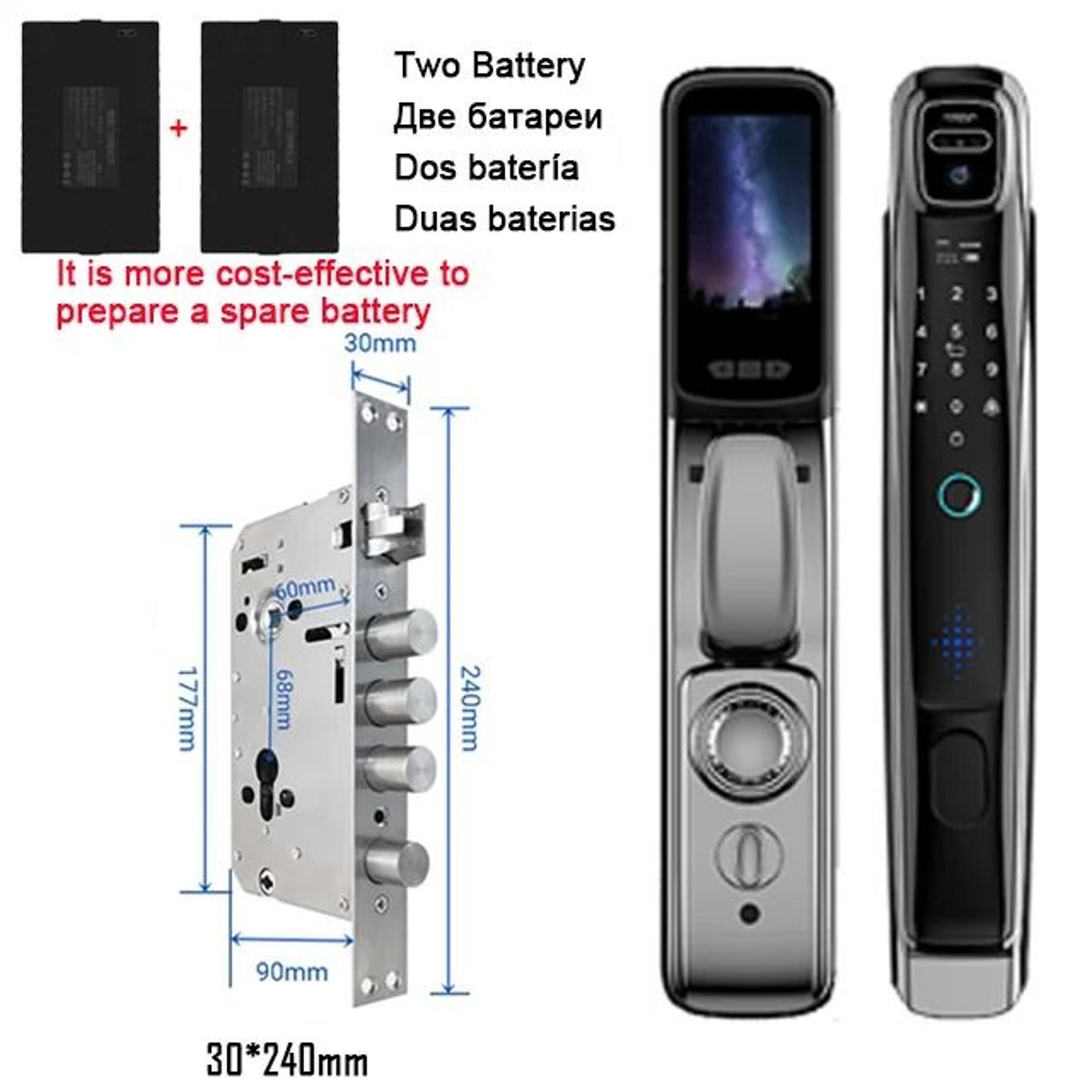 WiFi Tuya App Face Recognition Smart Door Lock With Camera Video Call Voice Intercom Digital Door L 15