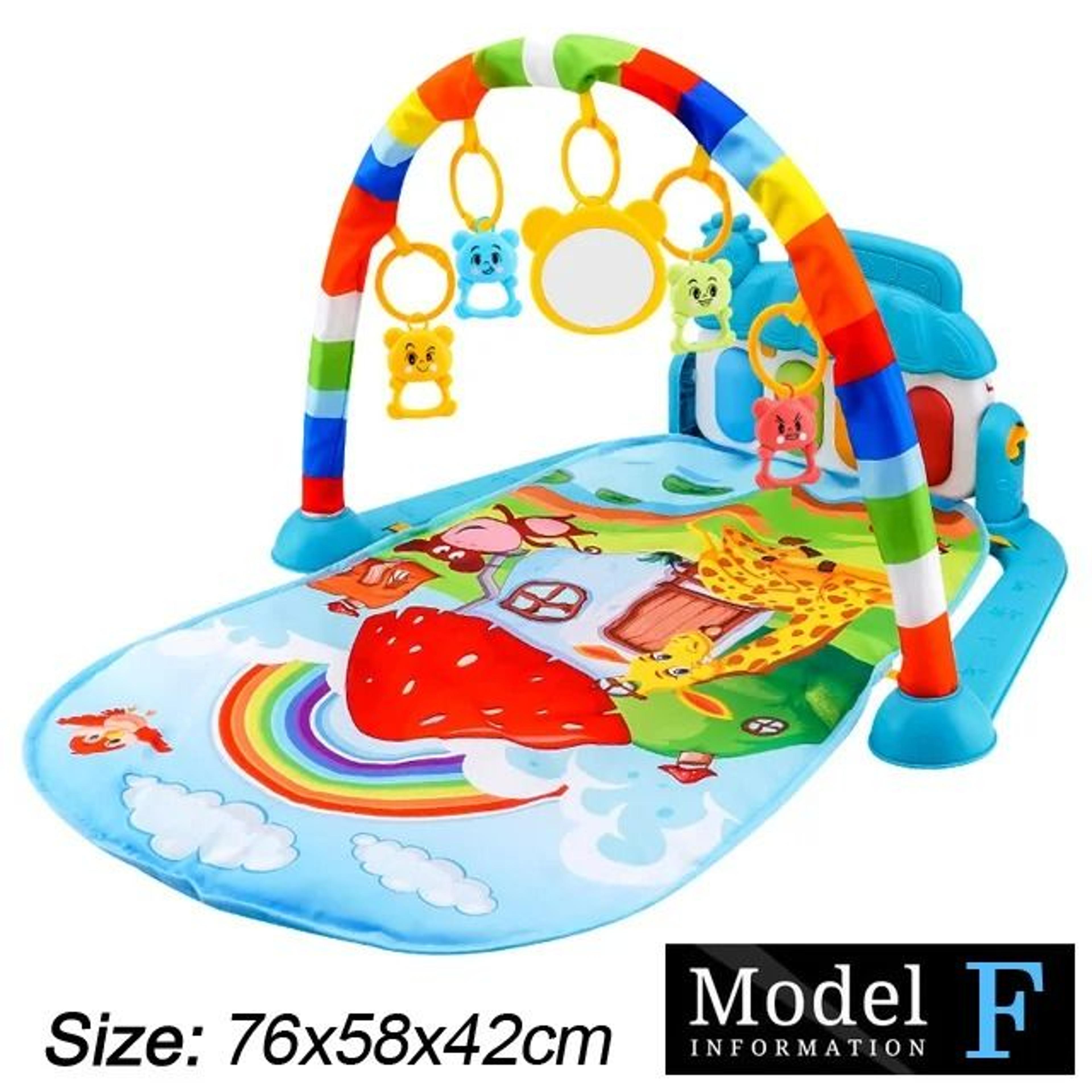 Baby Fitness Stand Music Play Gym Activity Toy Newborn Piano Crawling Blanket Pedal Game Pad 12