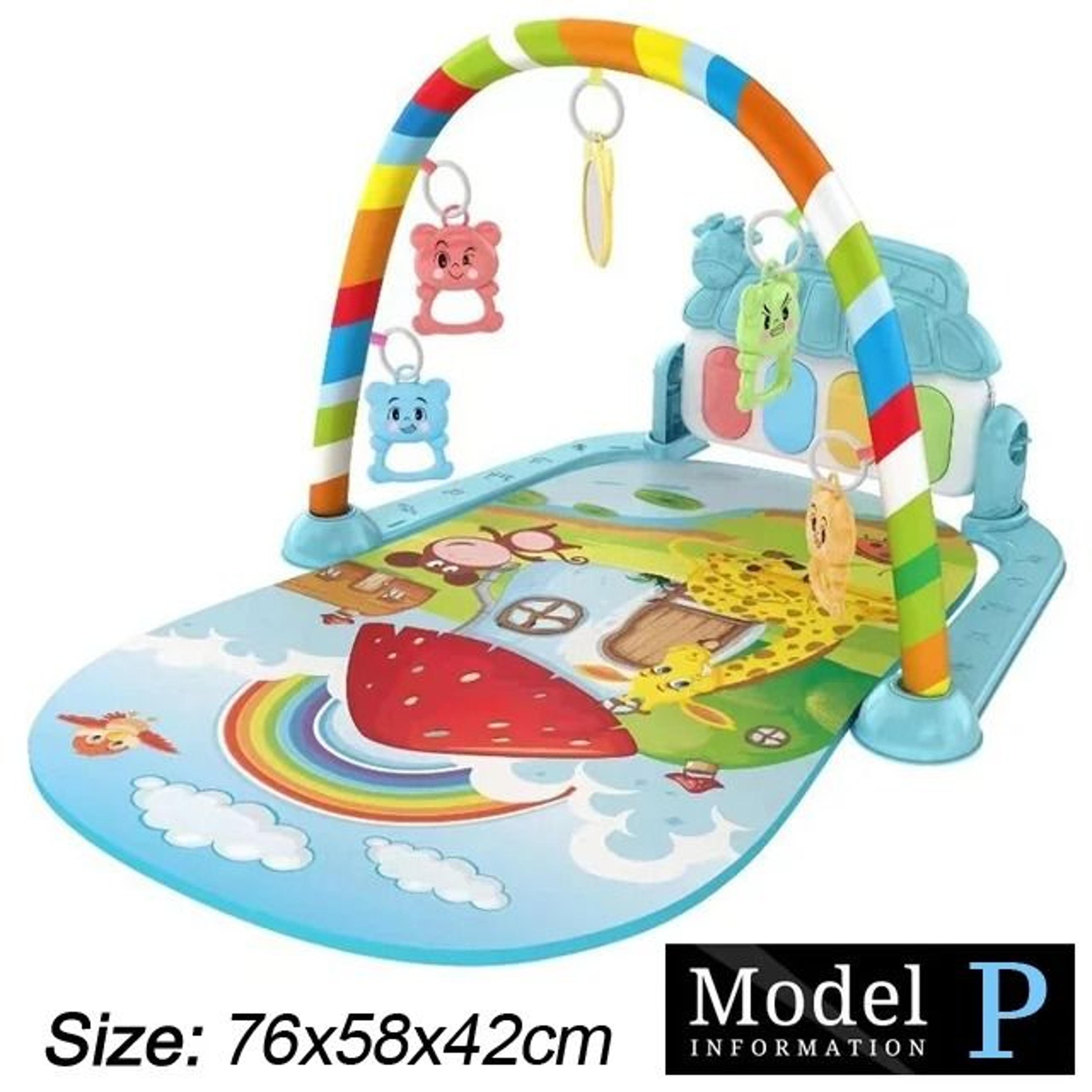 Baby Fitness Stand Music Play Gym Activity Toy Newborn Piano Crawling Blanket Pedal Game Pad 22