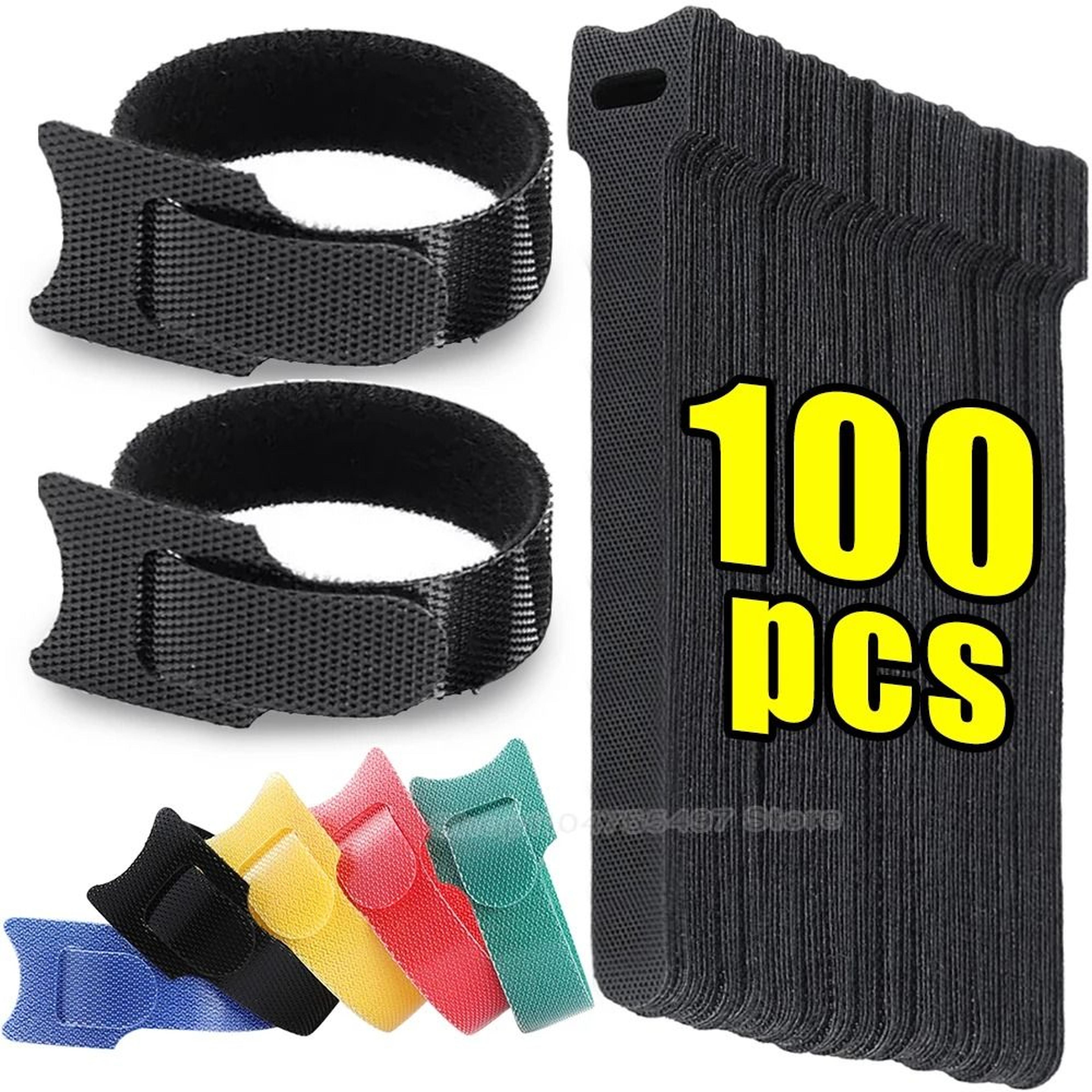 Releasable Cable Ties Black Nylon Loop And Hook Fastener Tape Cord Straps Wire Organizer 0