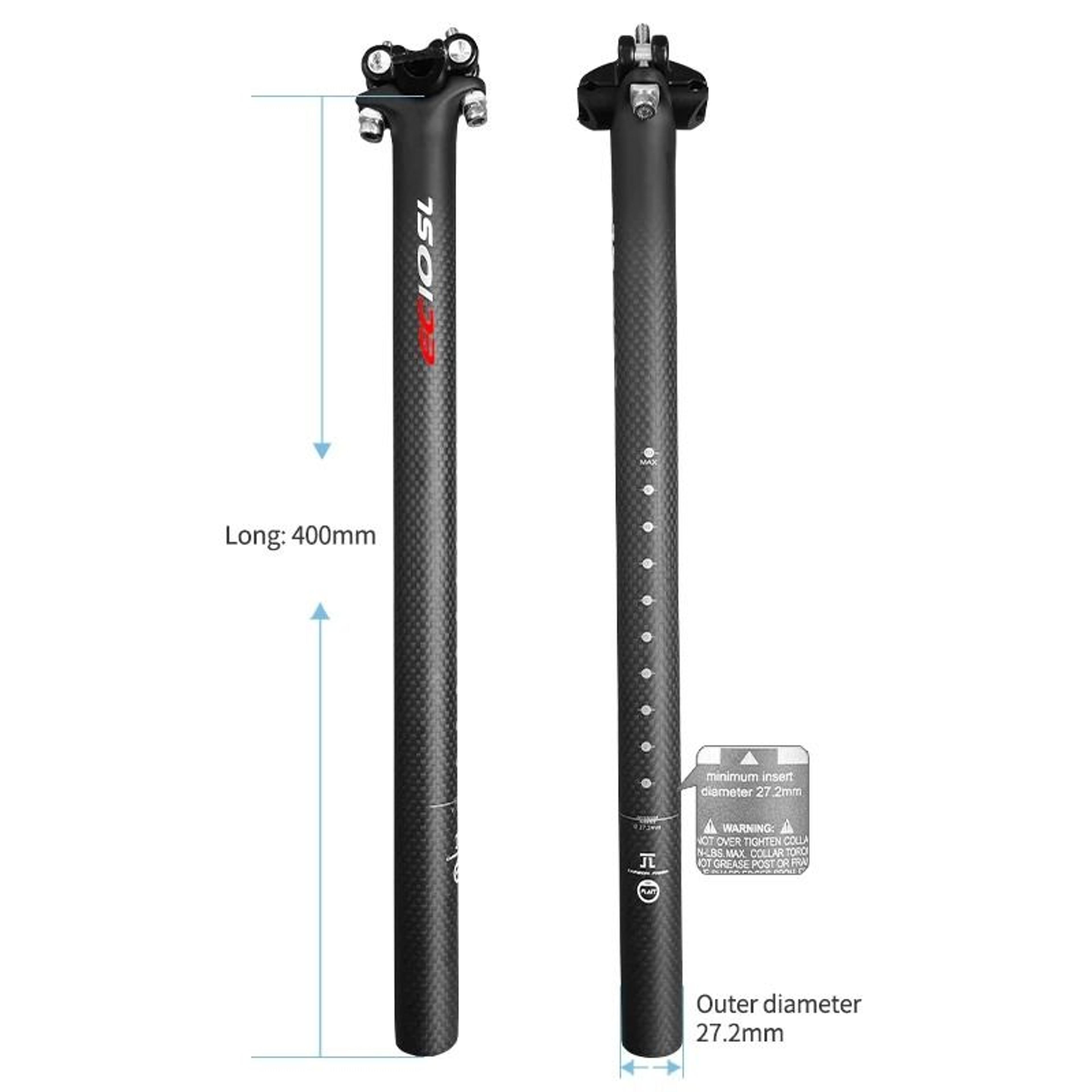 Matte Carbon Bicycle Seatpost 3K 272 308 316 X 350 400 Mm 6