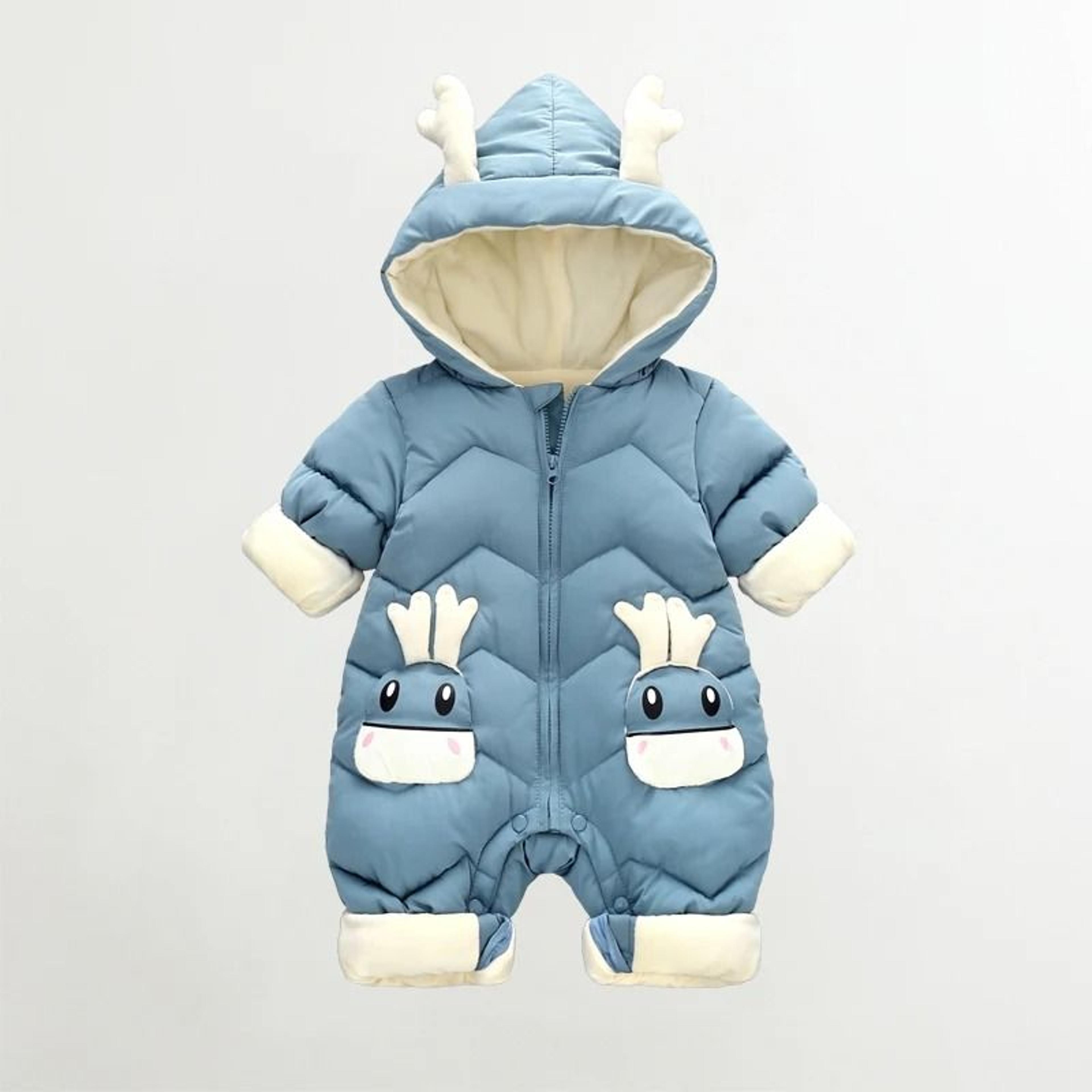 Newborn Baby Snowsuit Thick Velvet Winter Jumpsuit Toddler Romper Coat For Boys And Girls 7