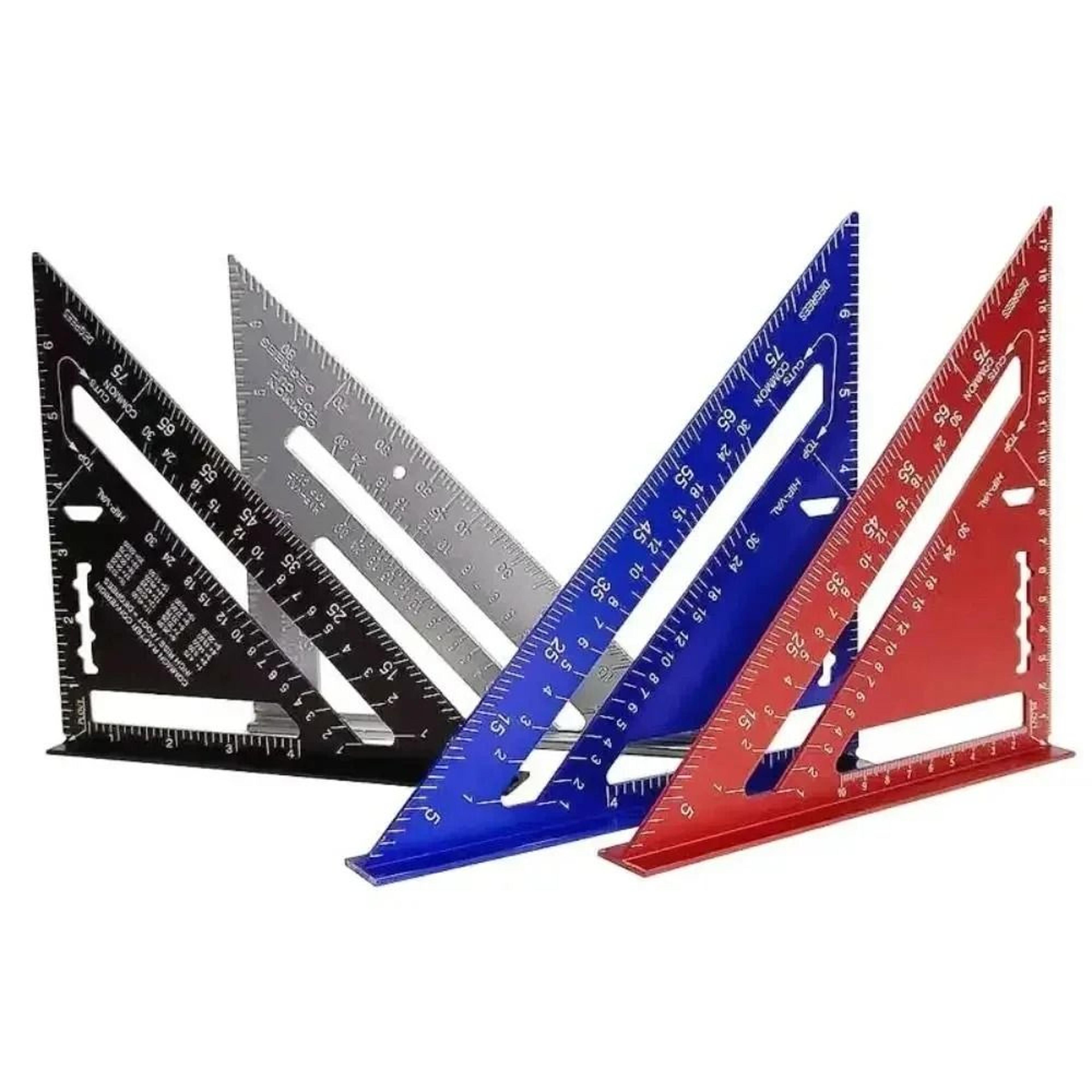 7 Inch Triangle Ruler Aluminum Alloy Carpenter Angle Measuring Tool 2