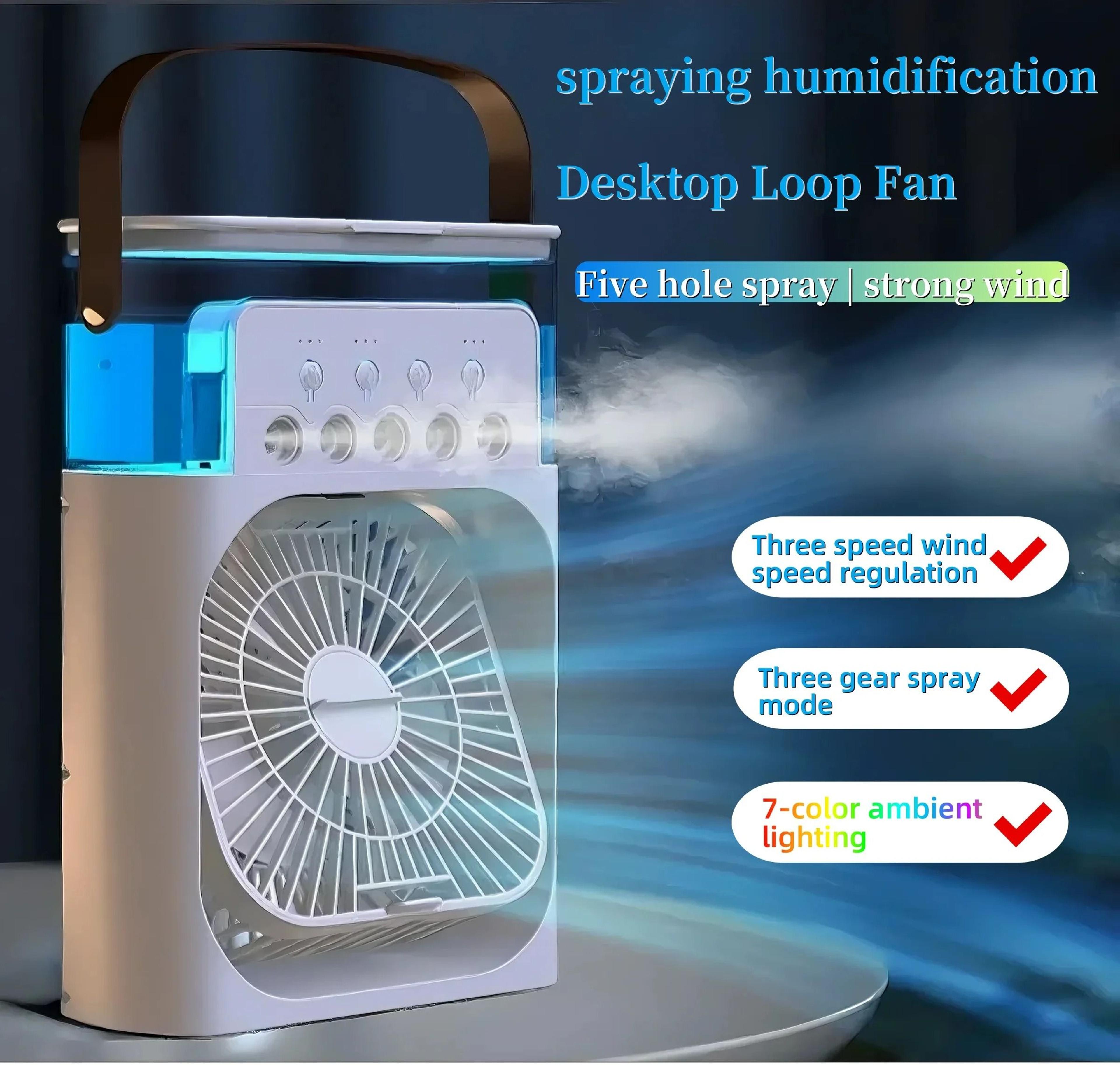 Spray Fan Portable Three In One Air Cooler Humidifier And Night Light 0