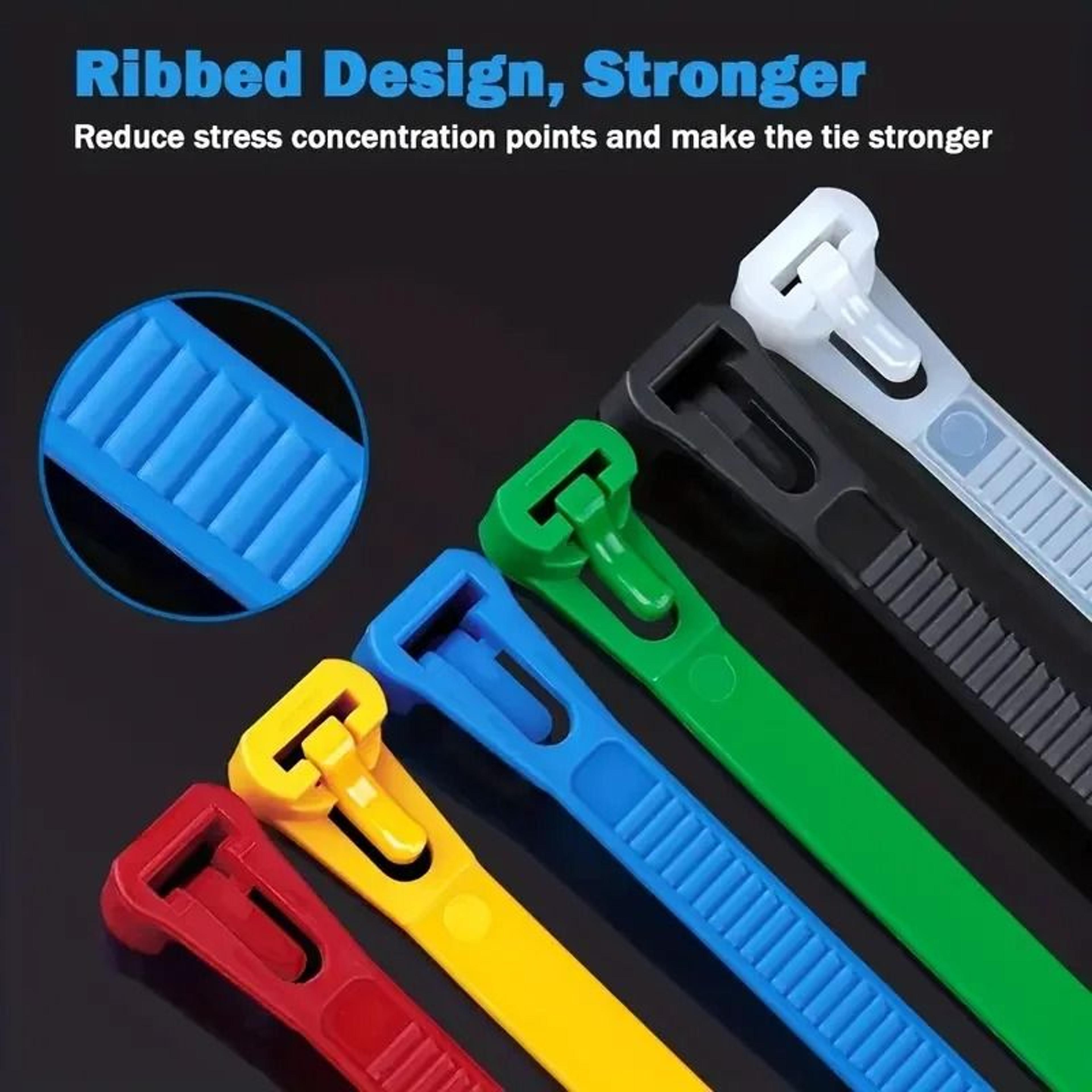 Reusable Nylon Cable Ties Mixed Color Set For Home And Office Organization 2