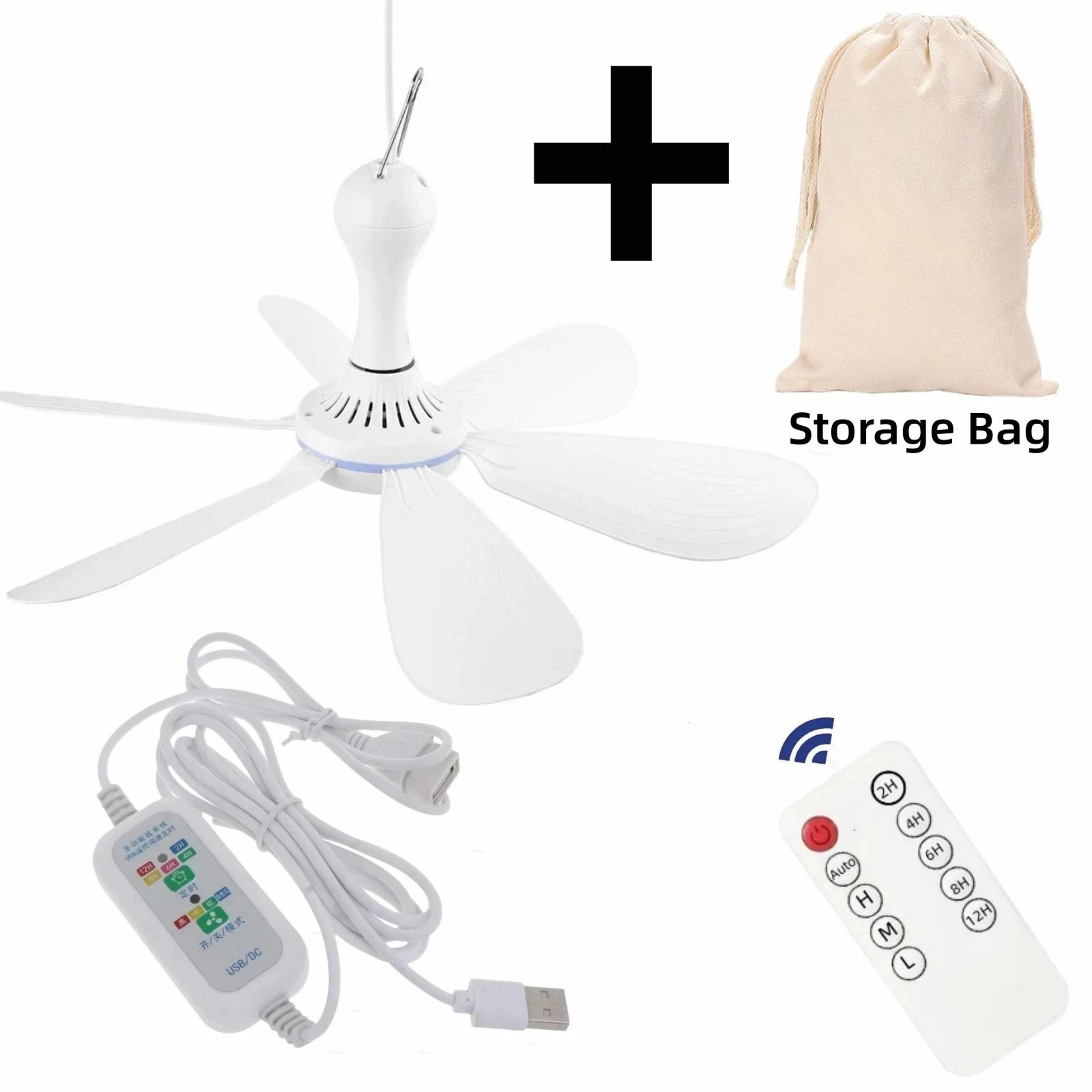 USB Powered Silent 6 Blade Ceiling Canopy Fan With Remote Control 9