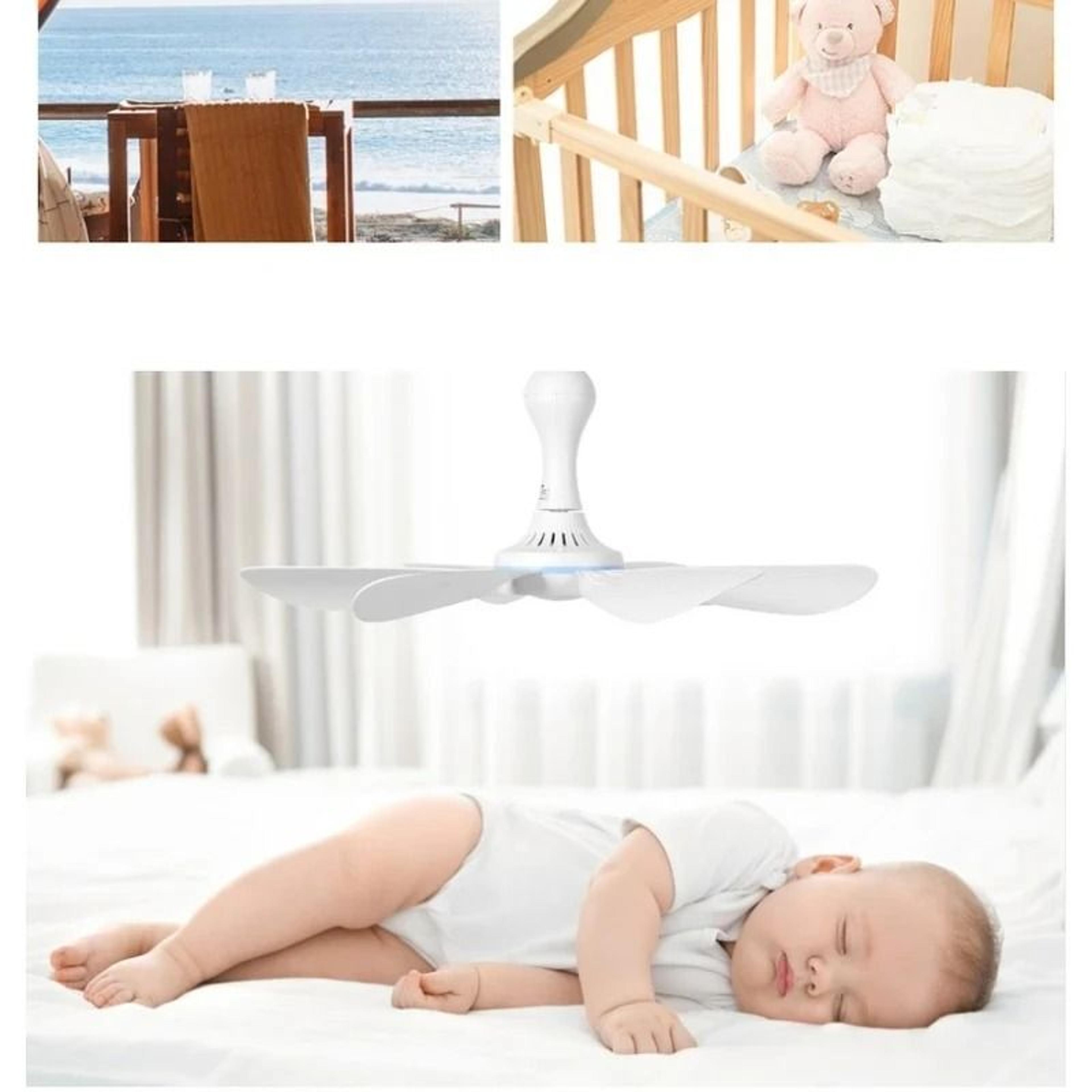 USB Powered Silent 6 Blade Ceiling Canopy Fan With Remote Control 2