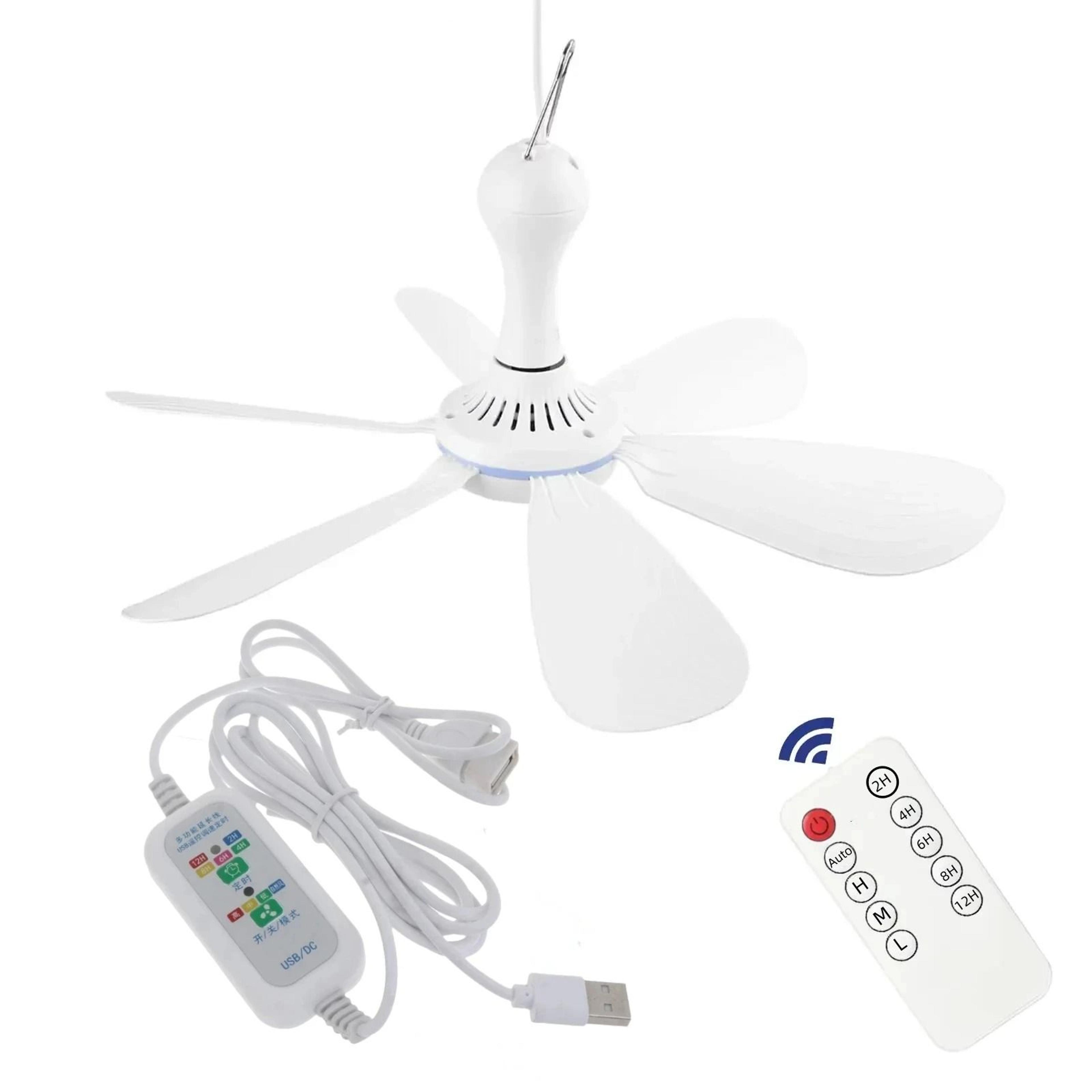 USB Powered Silent 6 Blade Ceiling Canopy Fan With Remote Control 7