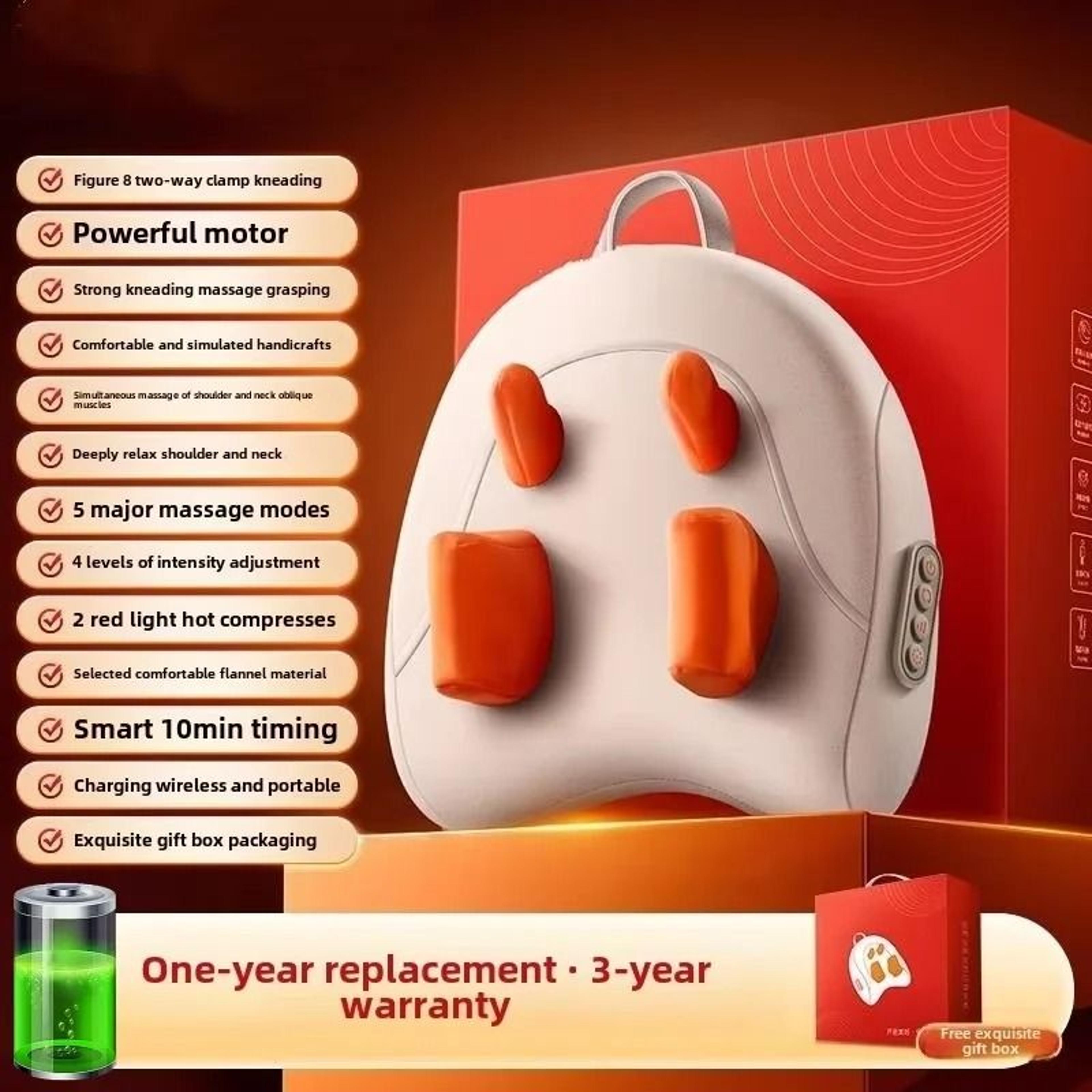 Trapezius Electric Massage Pillow Wireless For Neck Waist And Legs 10