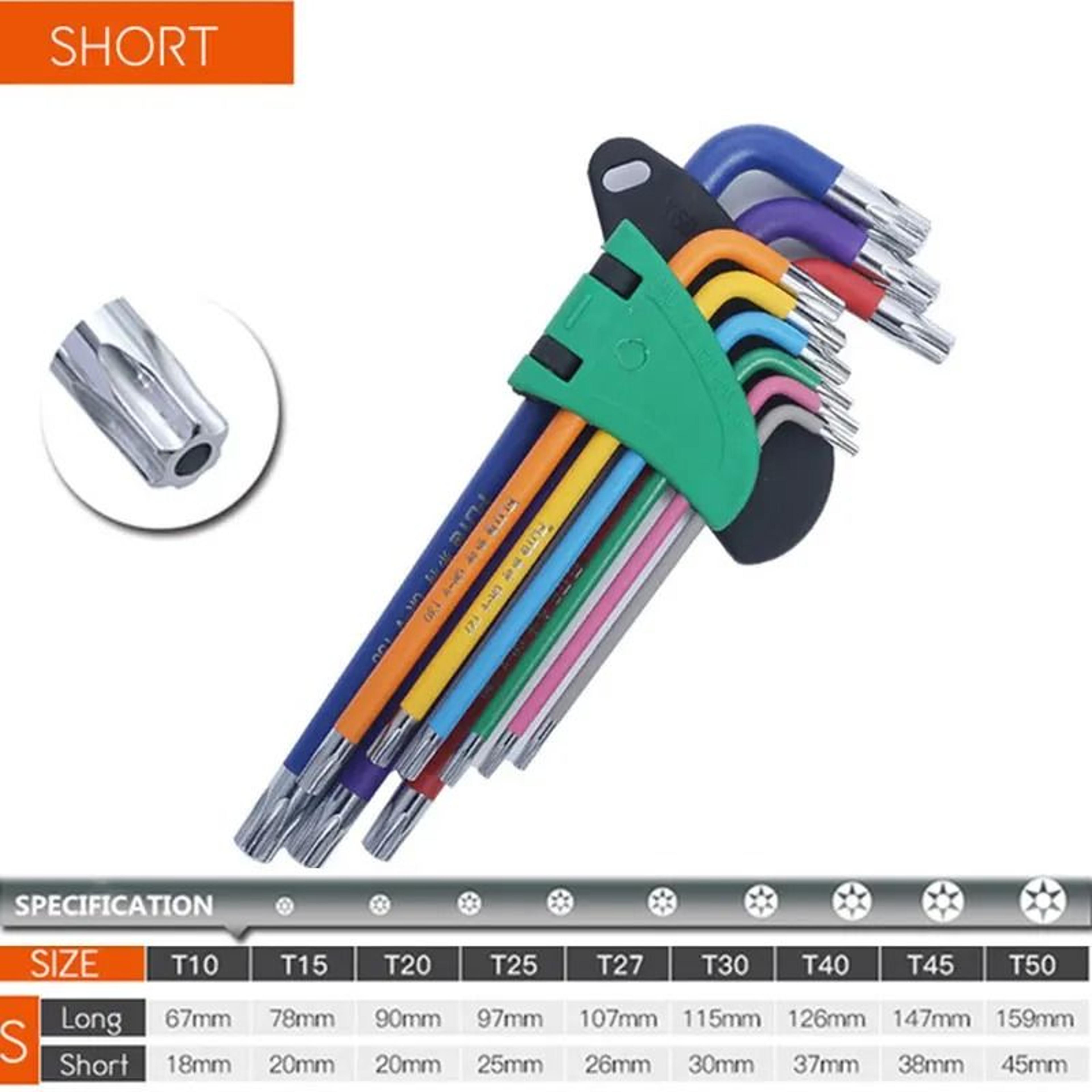 Allen Key Set Long Arm Hex Wrench Kit 9 Piece 15mm To 10mm 9