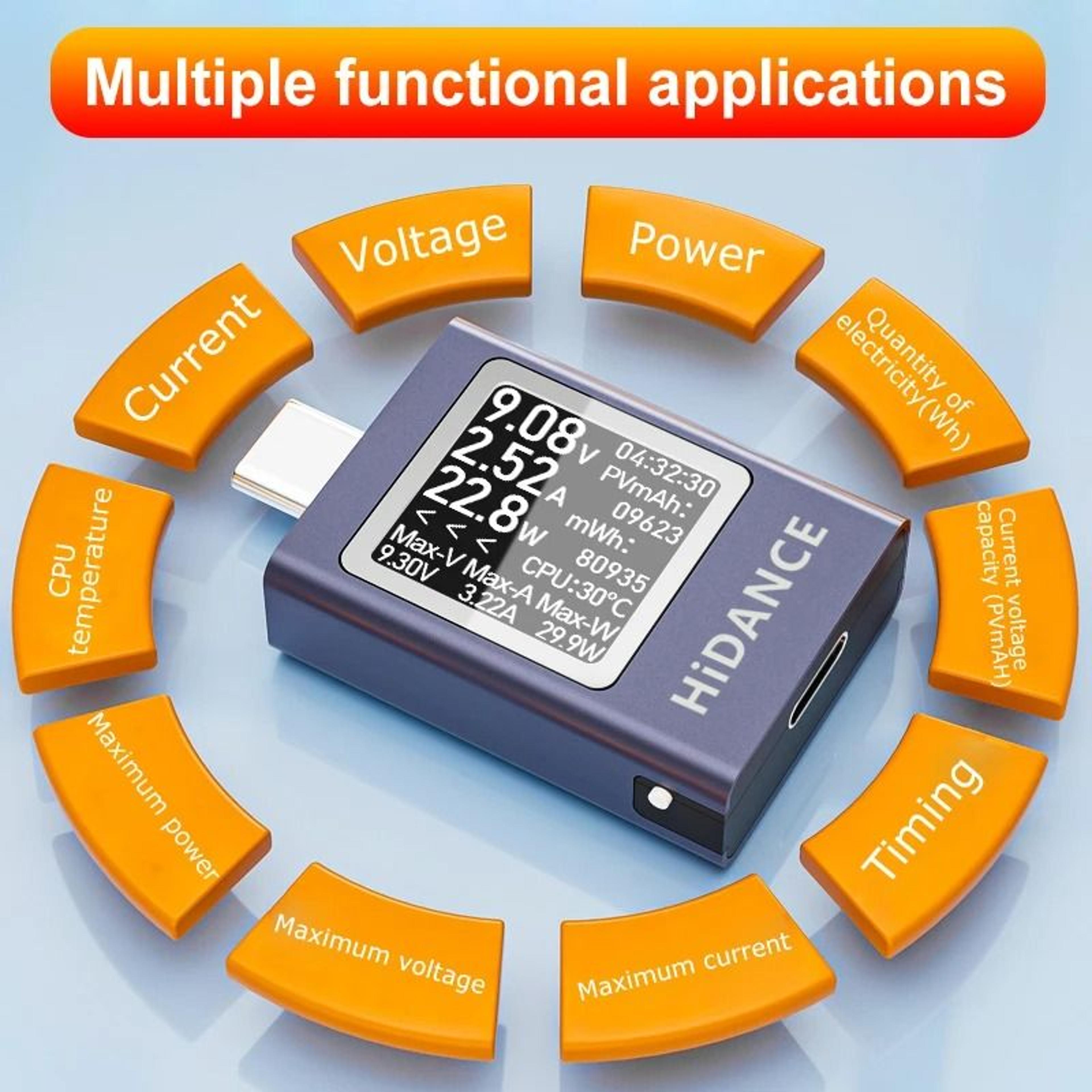 13 In 1 Multifunction Digital DC 45 To 50V 0 To 12A Power Meter Tester 3