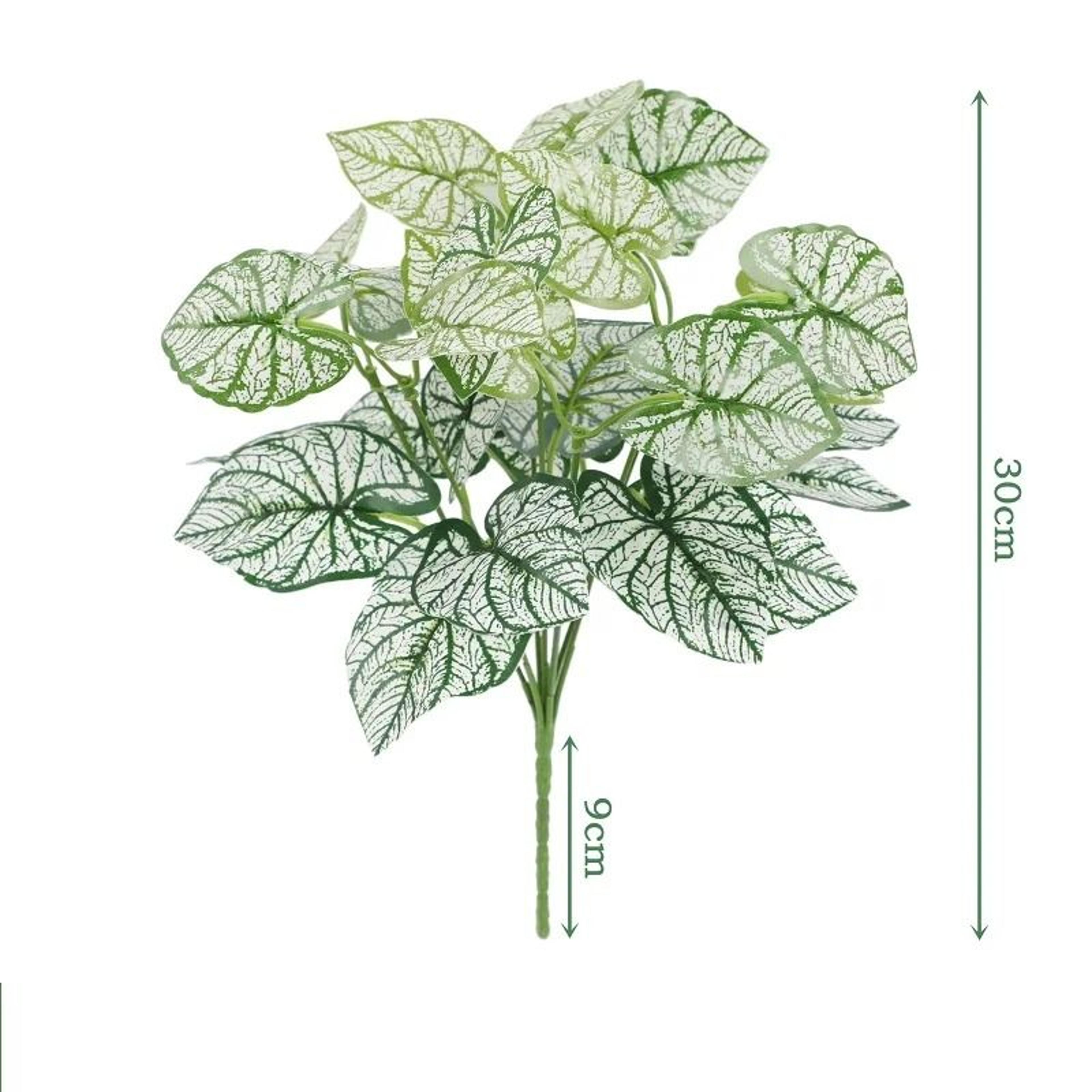 Artificial Plants Leaves Silk Tortoiseshell Leaf Dieffenbough Fake Green Plant Living Room Decor 7