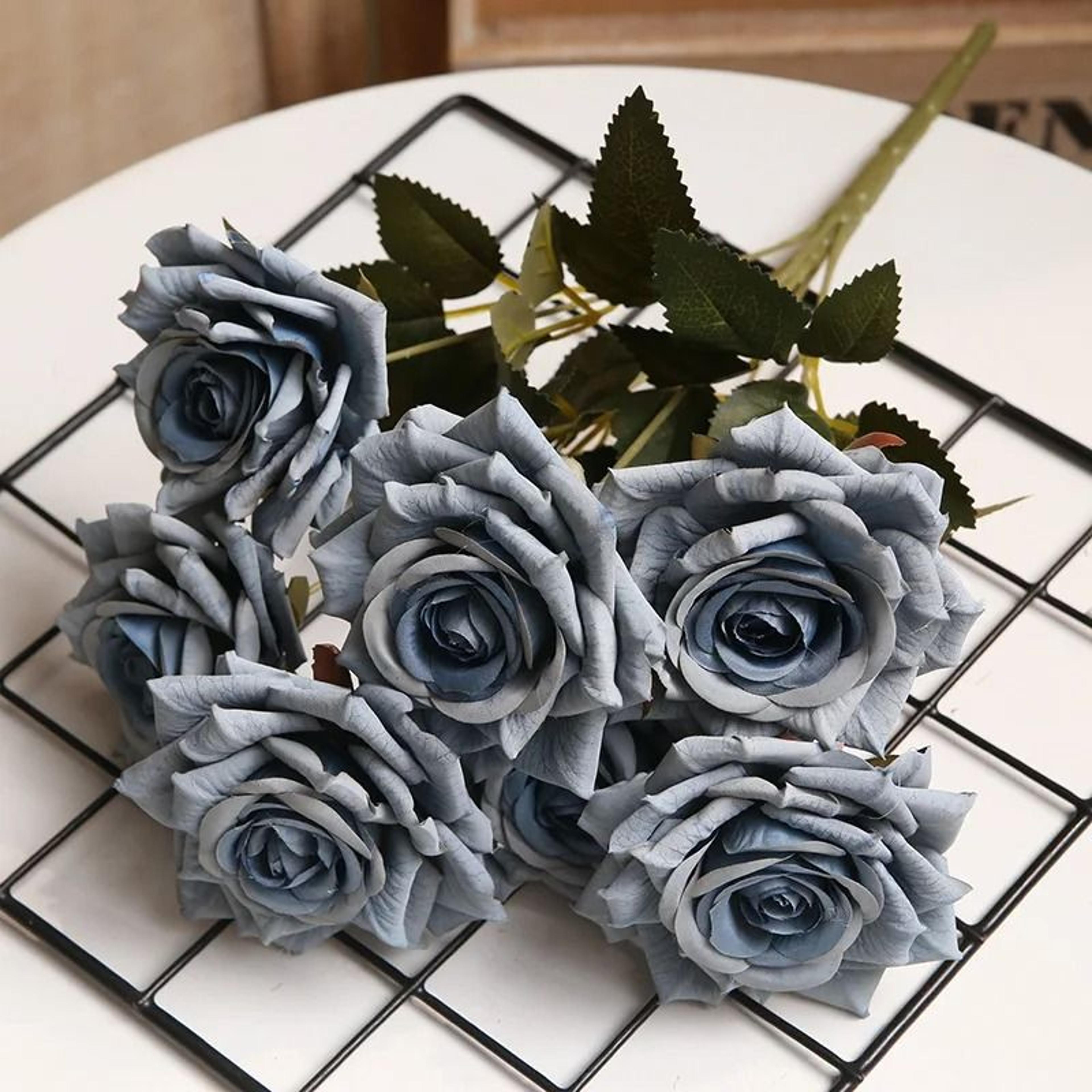 Artificial High End Silk Multi Layer Rose Bouquet Fake Pink Red Flower Decor 11