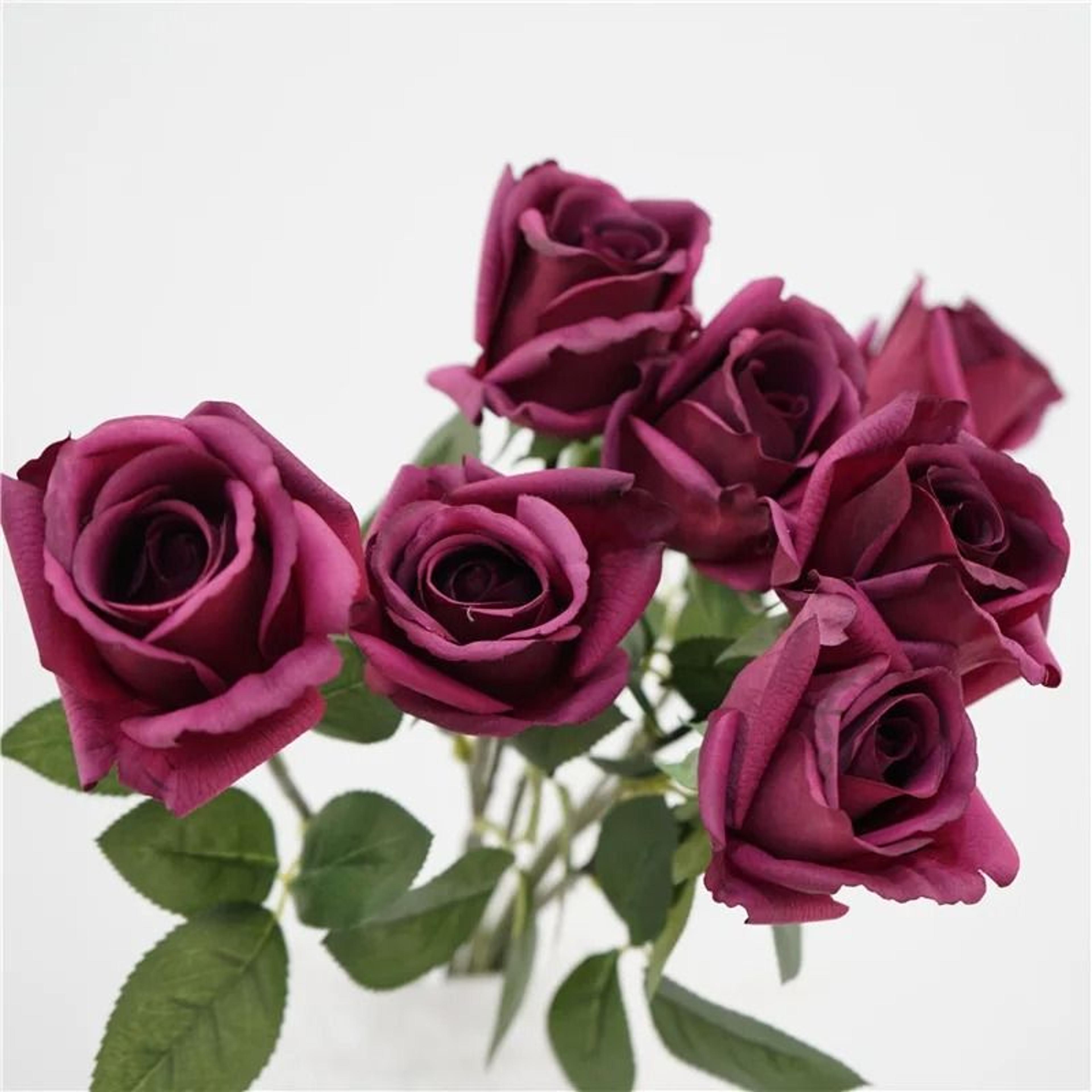 Artificial Latex Ellie Rose Branches Real Touch Fake White Roses 4