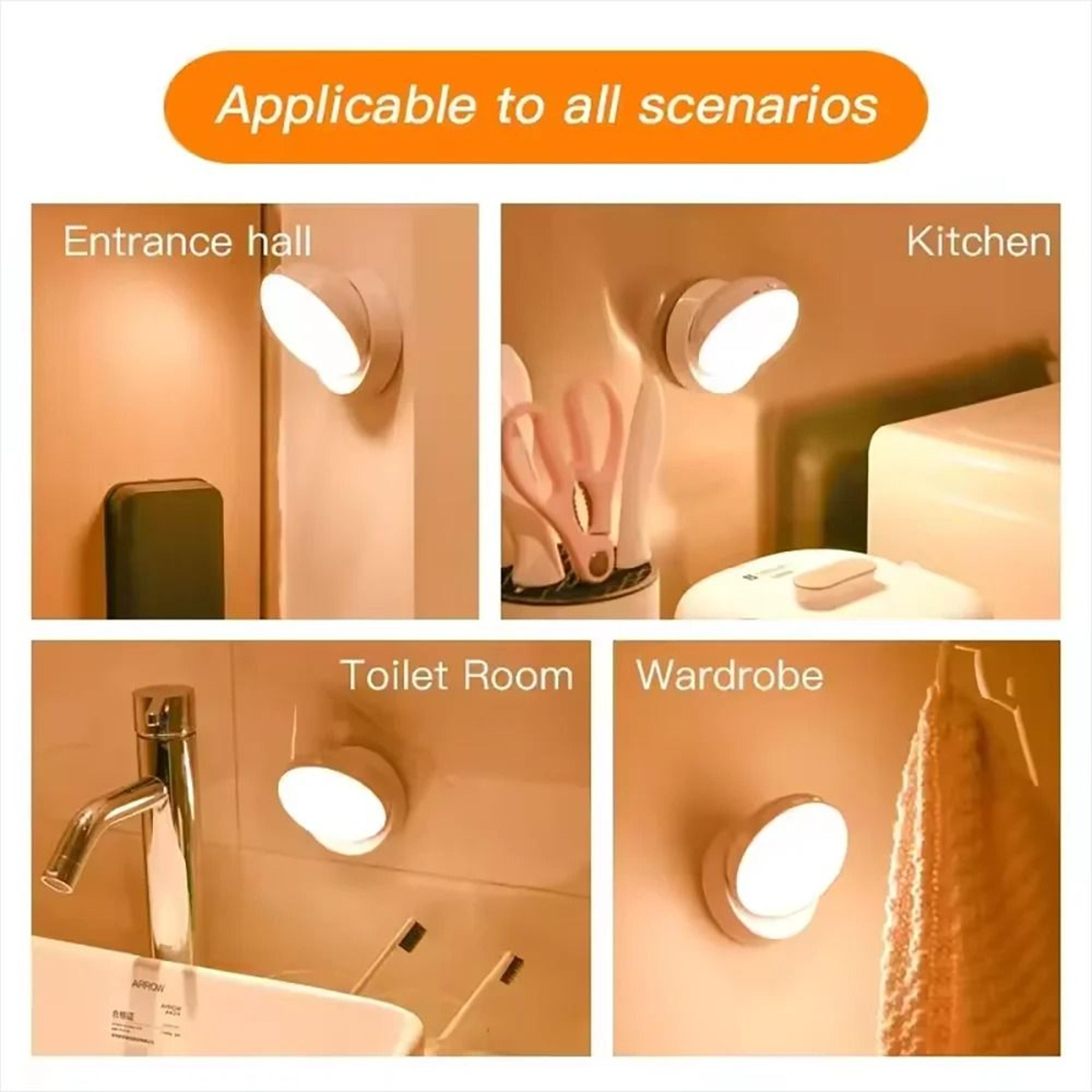 Rechargeable Wireless LED Motion Sensor Night Light 360 Degree Rotating Magnetic Mount 5