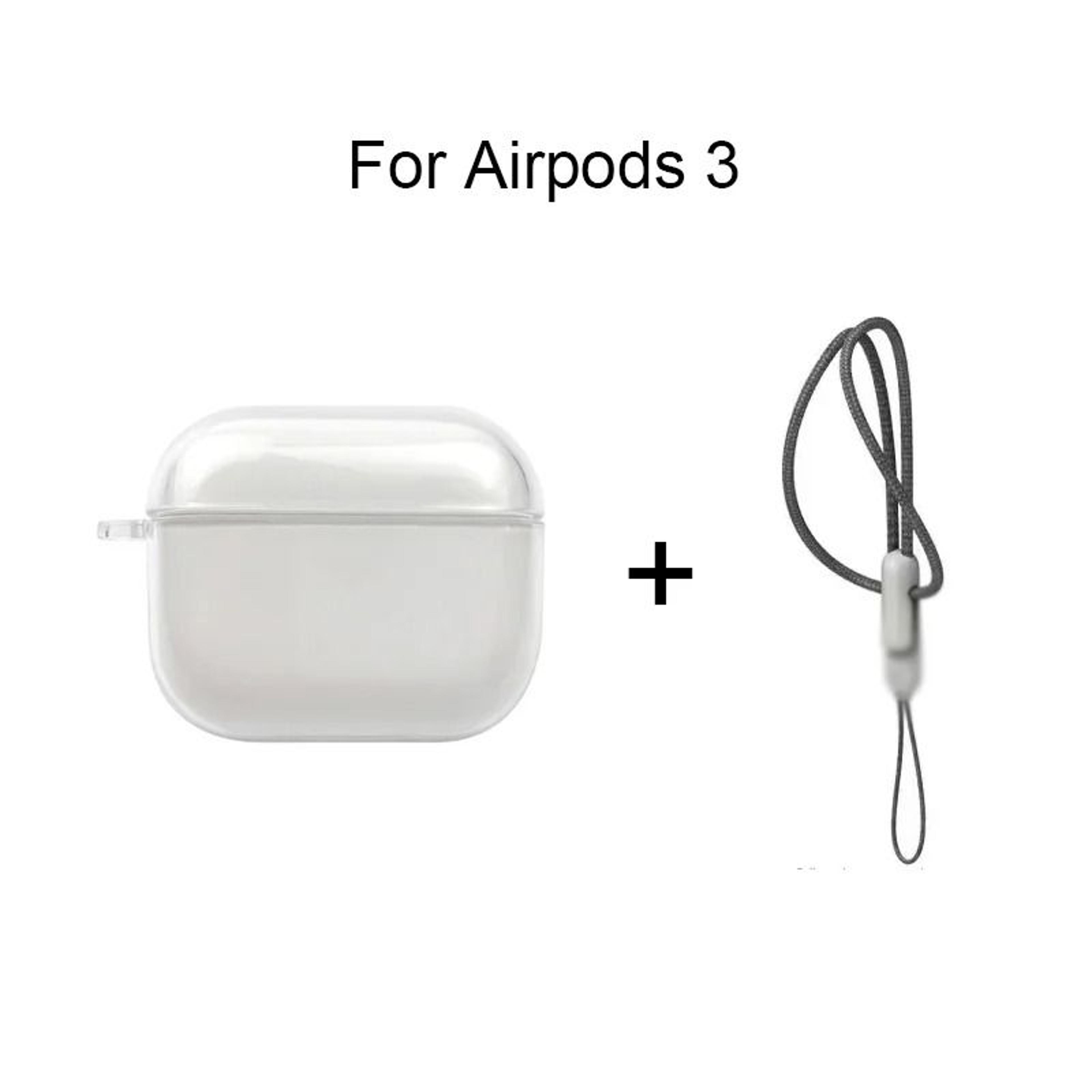 Clear Soft TPU Earphone Case For AirPods 4 3 2 1 Pro And Pro2 With Lanyard Strap 8
