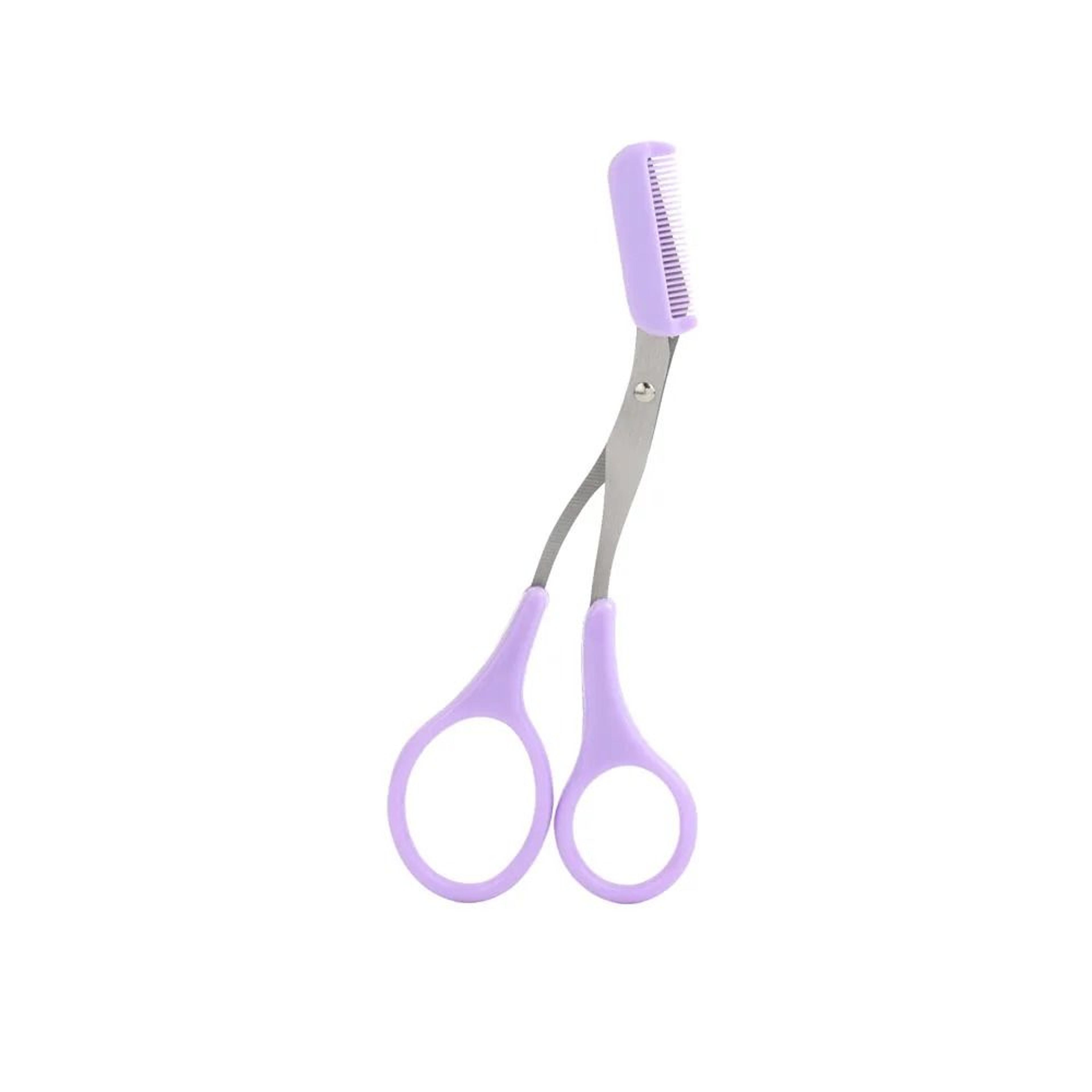 Stainless Steel Eyebrow Trimmer Scissors With Comb Hair Removal Makeup Tool 8