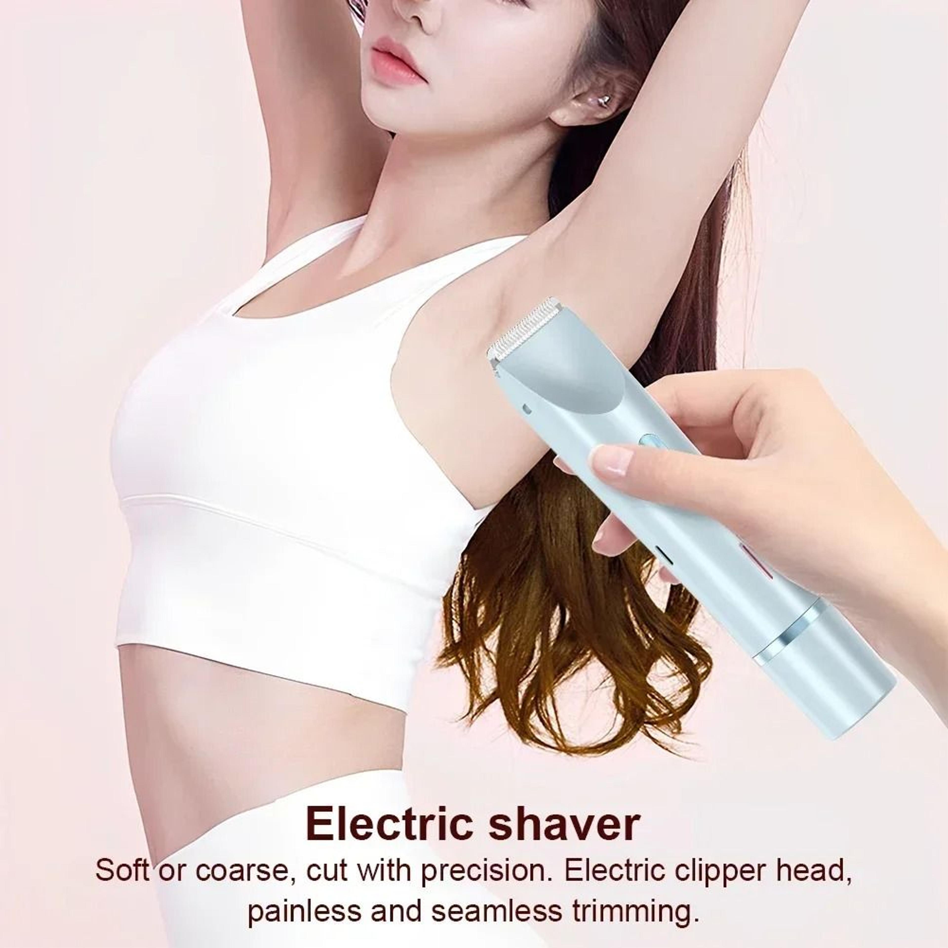 Women Electric Razor 2 In 1 Dual Head Bikini Trimmer Wet Dry Use 3