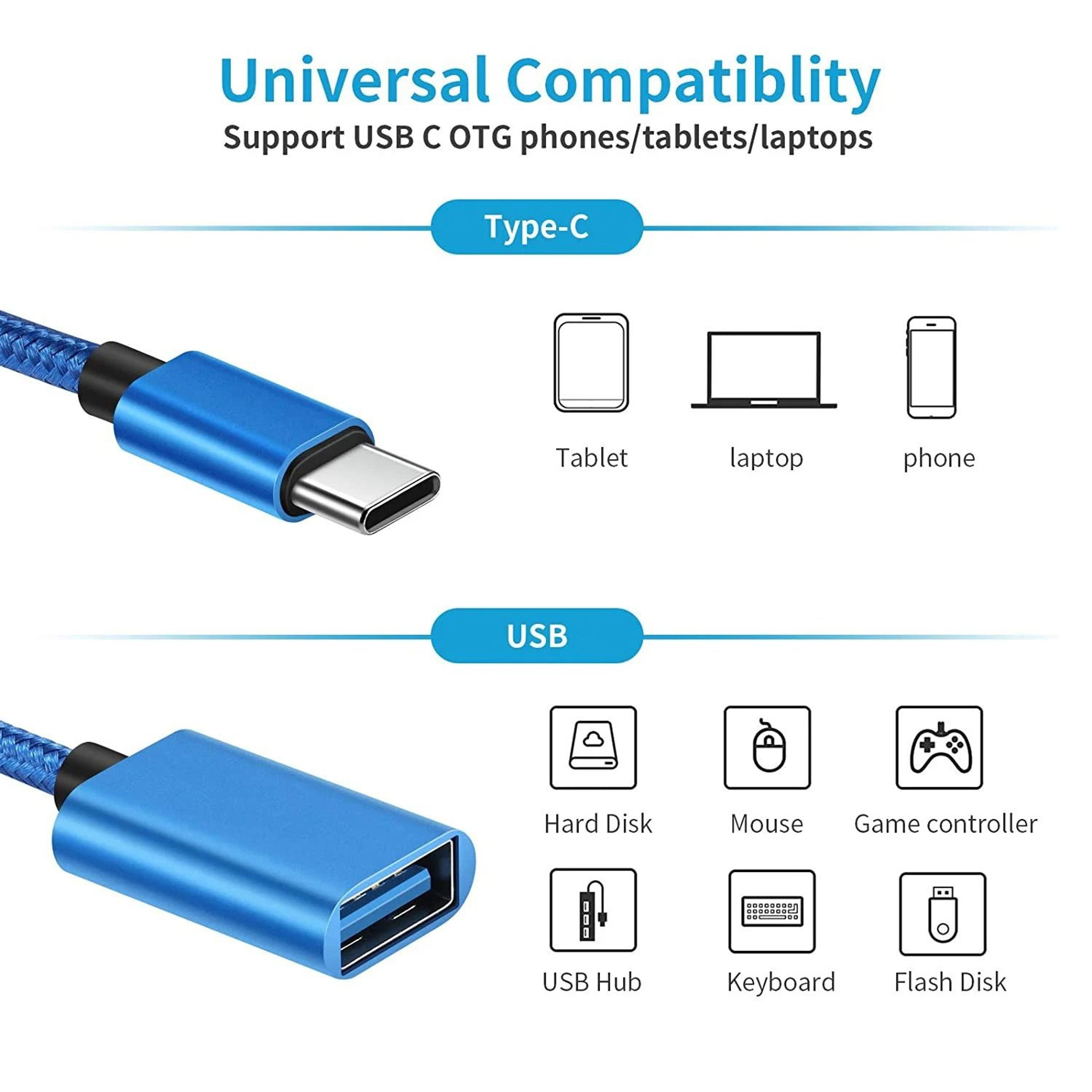 USBC To USBA Female OTG Data Adapter Cable 3