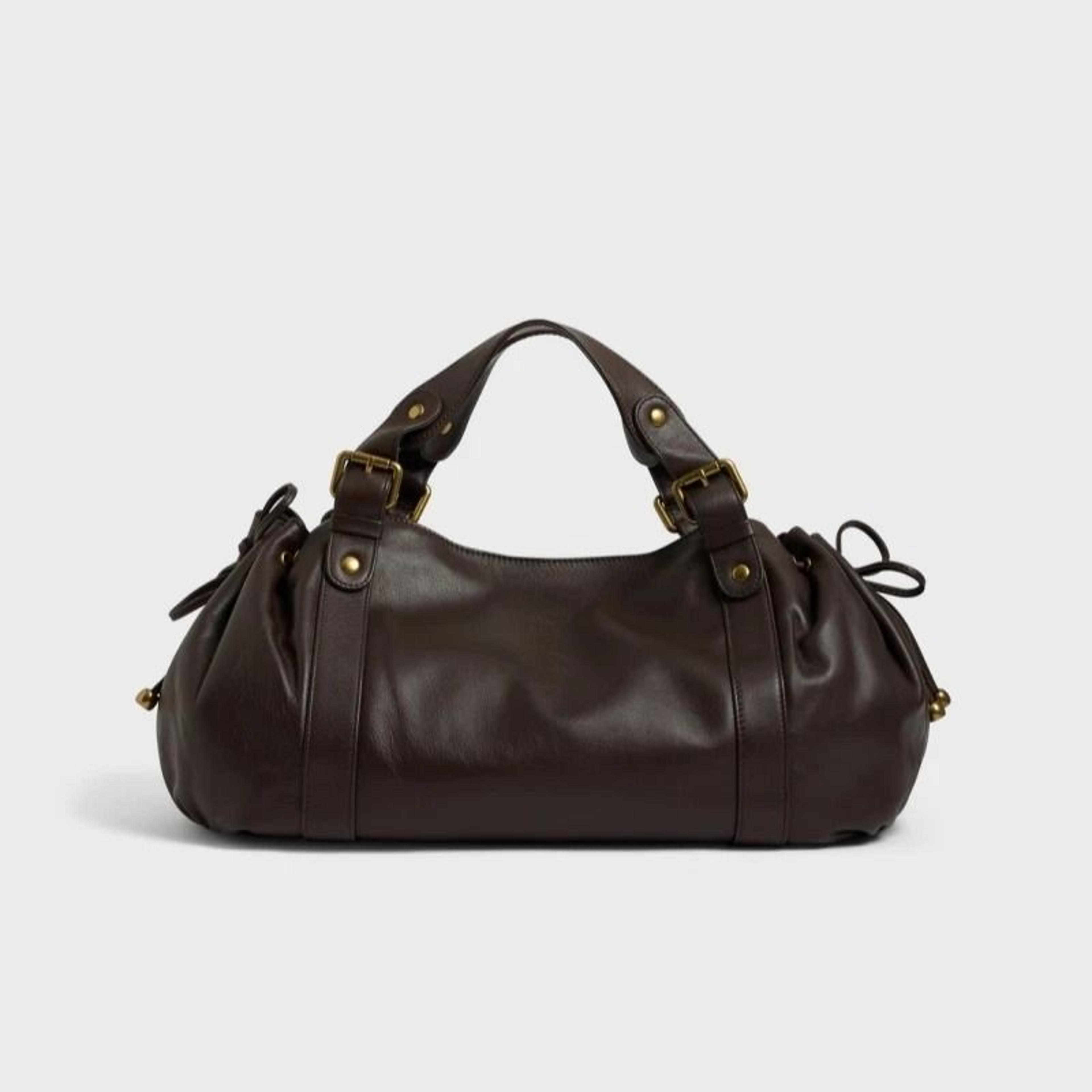 Womens Vintage Handbag Solid Color Tote Shoulder Bag Luxury Everyday Style 10