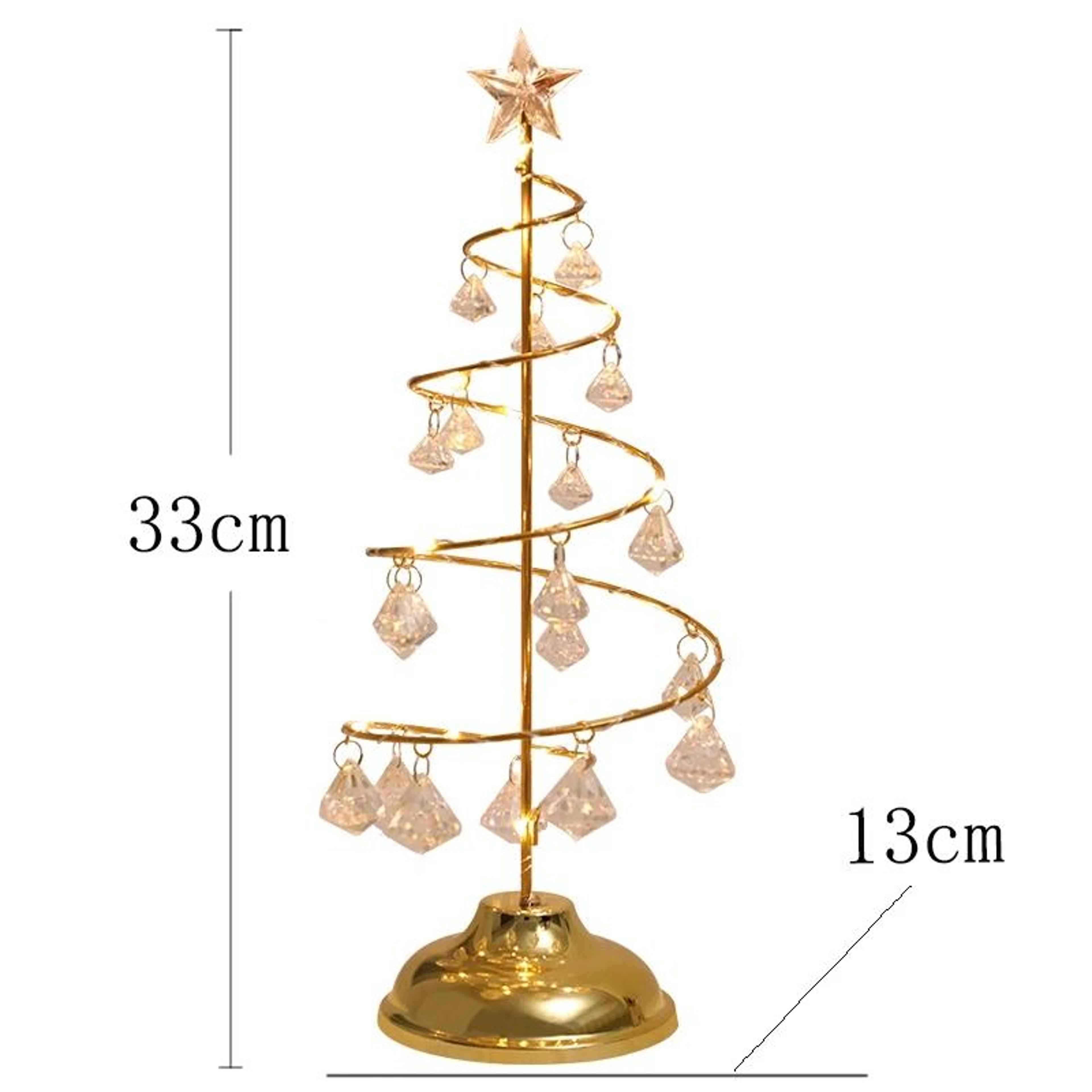 LED Christmas Tree Table Lamp Battery Power Modern Crystal Desk Light 5
