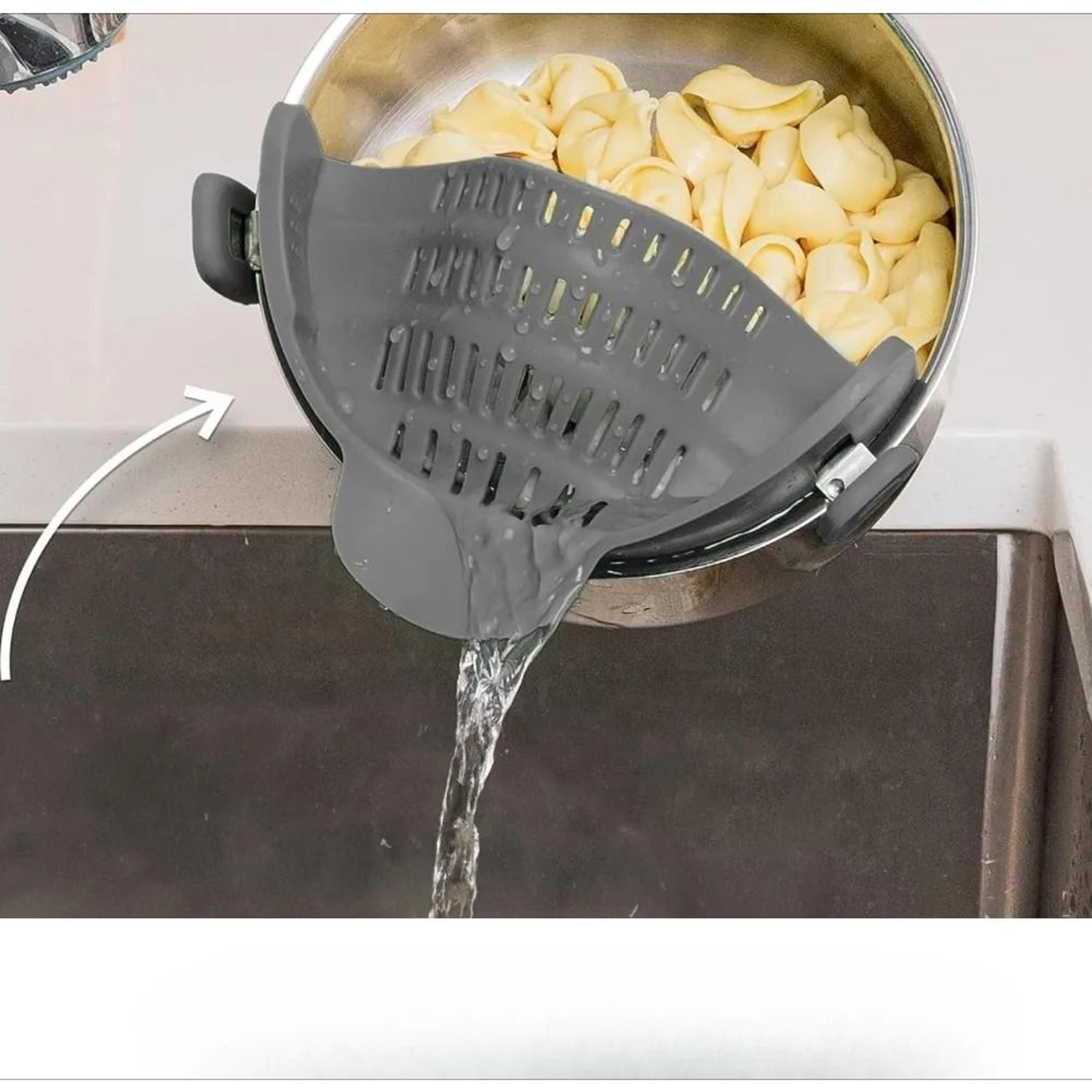 Universal ClipOn Silicone Pot  Pan Strainer  HeatResistant Pasta  Vegetable Drain Tool 2