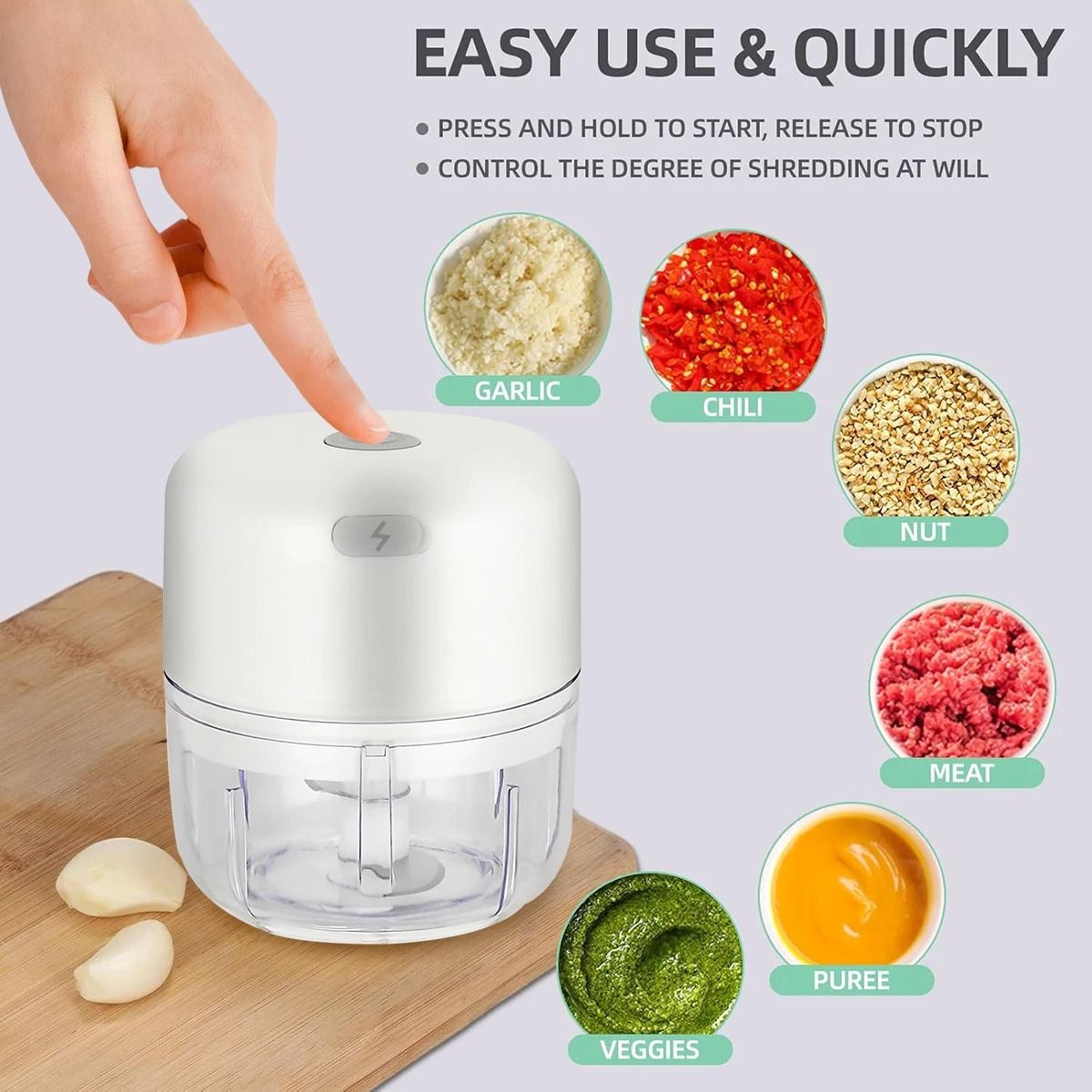 Portable Electric Garlic Chopper Wireless Mini Food Processor 100 Ml 250 Ml 2
