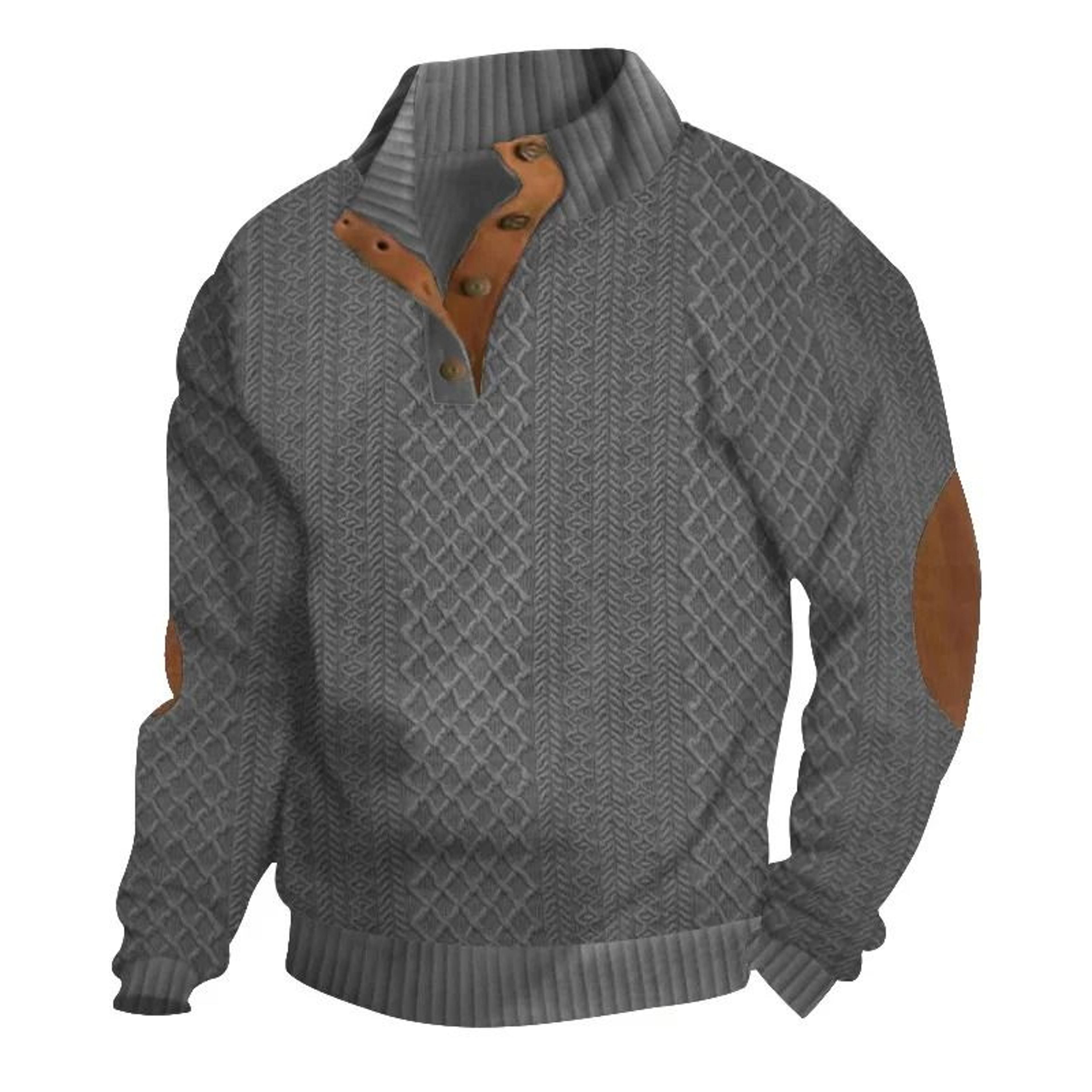 Men Stand Up Collar Thick Warm Cardigan Sweater Winter Casual Coat 9